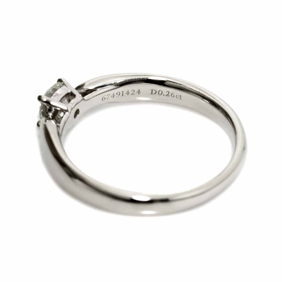 Diamond 0.26ct I/VVS1/3EX Ring Pt Platinum Size4(US)