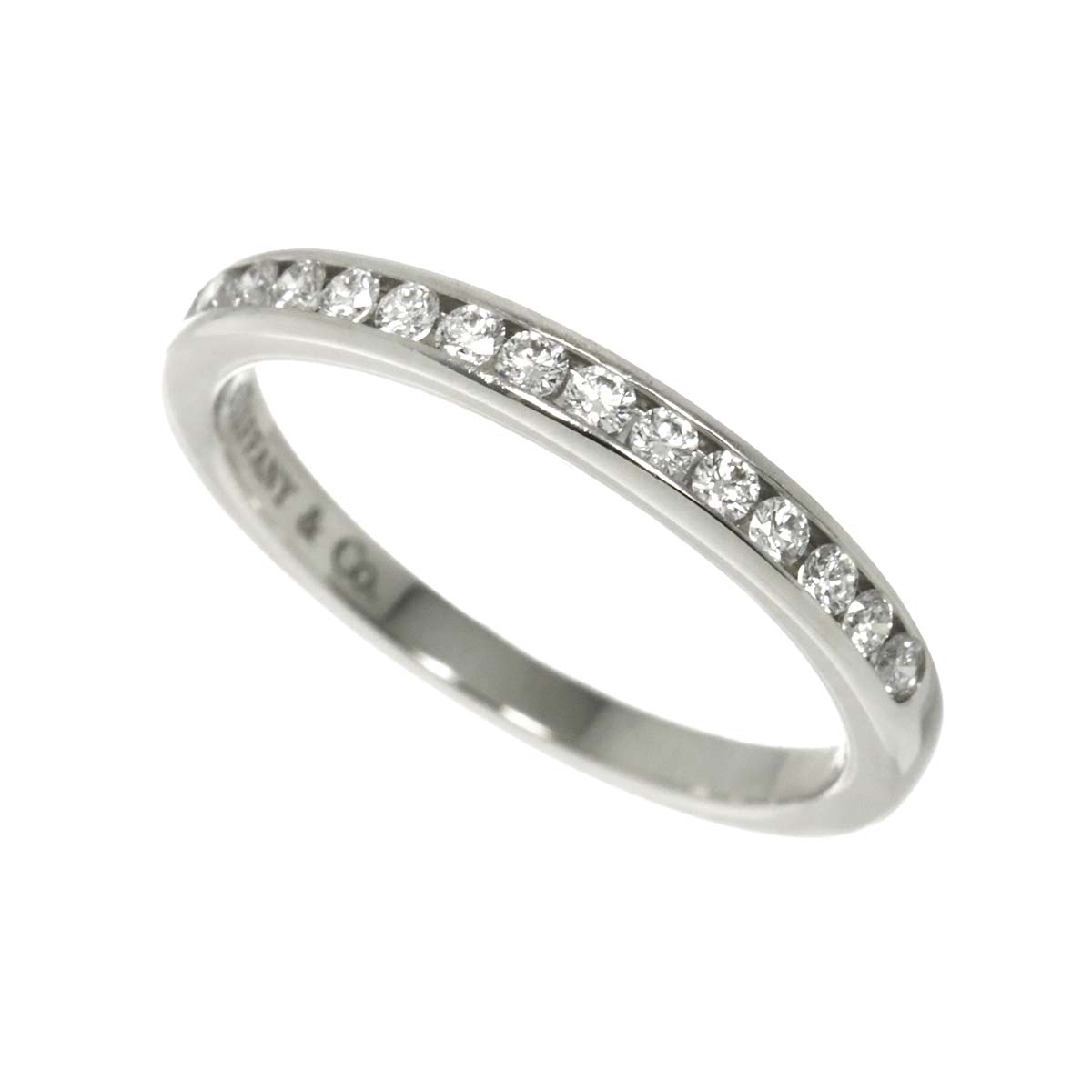 Half Diamond band Ring Platinum Size4(US)
