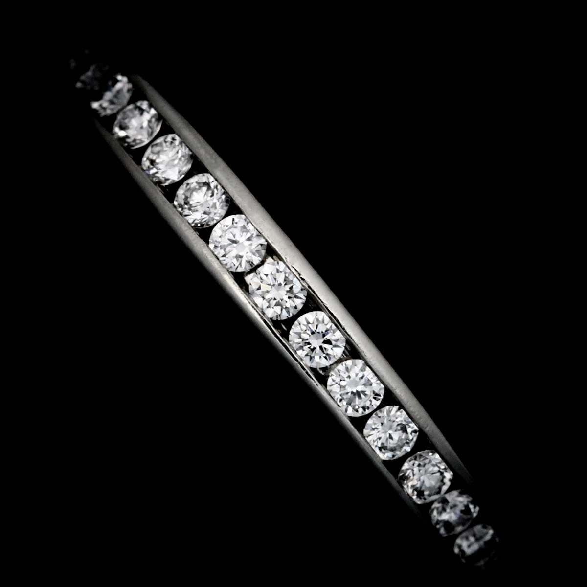 Half Diamond band Ring Platinum Size4(US)