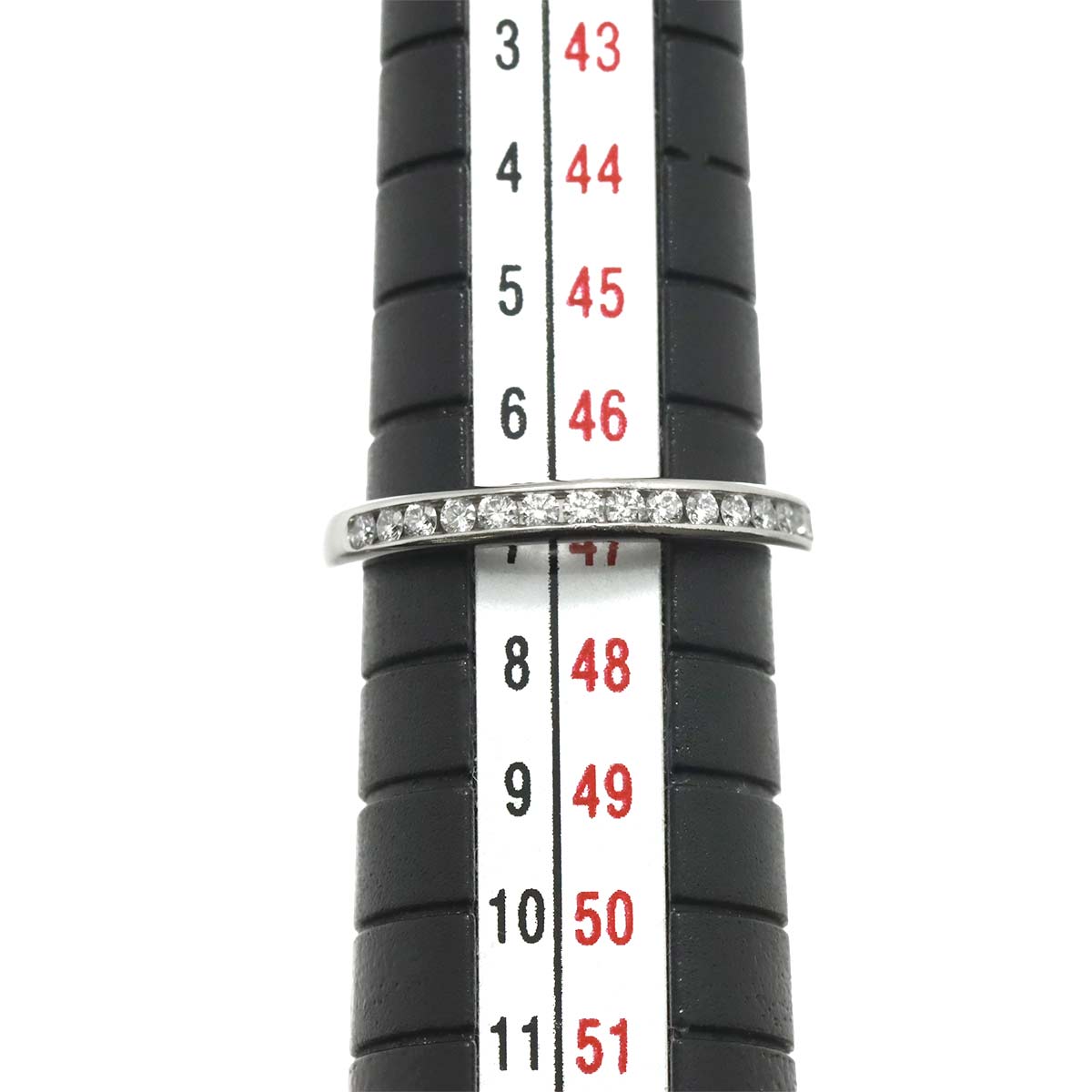 Half Diamond band Ring Platinum Size4(US)