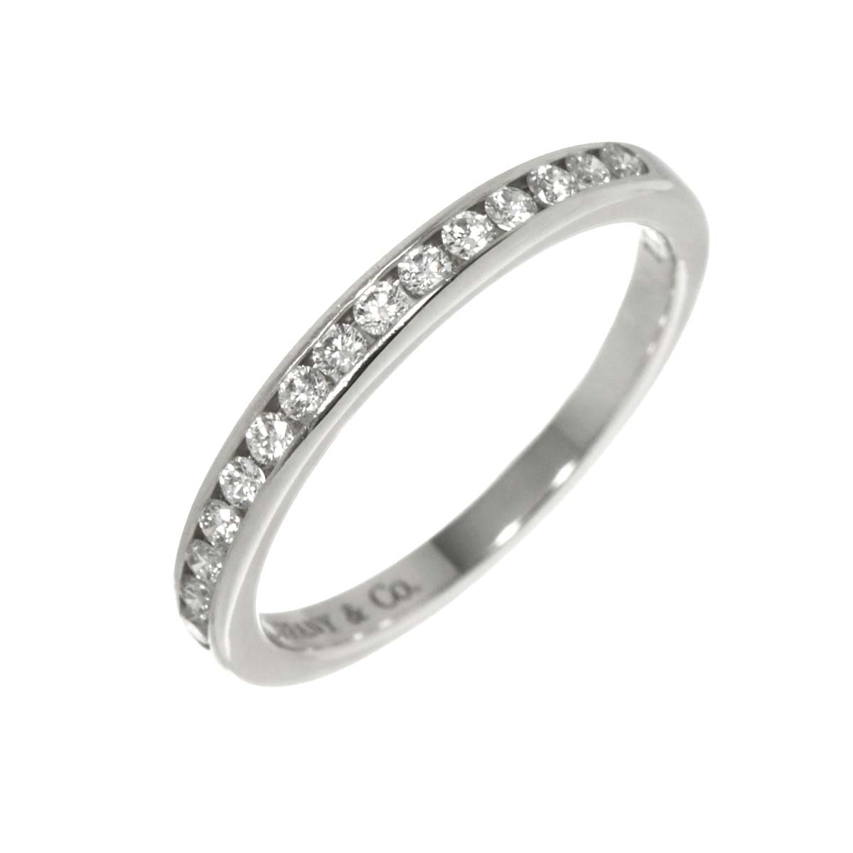 Half Diamond band Ring Platinum Size4(US)