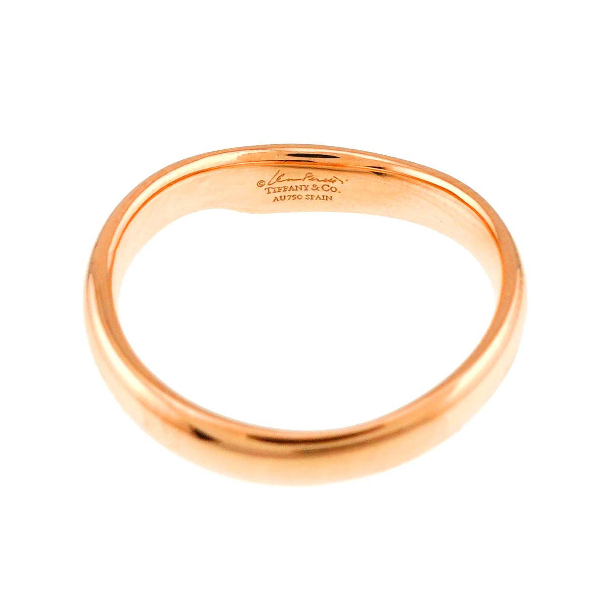 Open Heart Diamond Ring 18K PG 750 Size4.5(US)