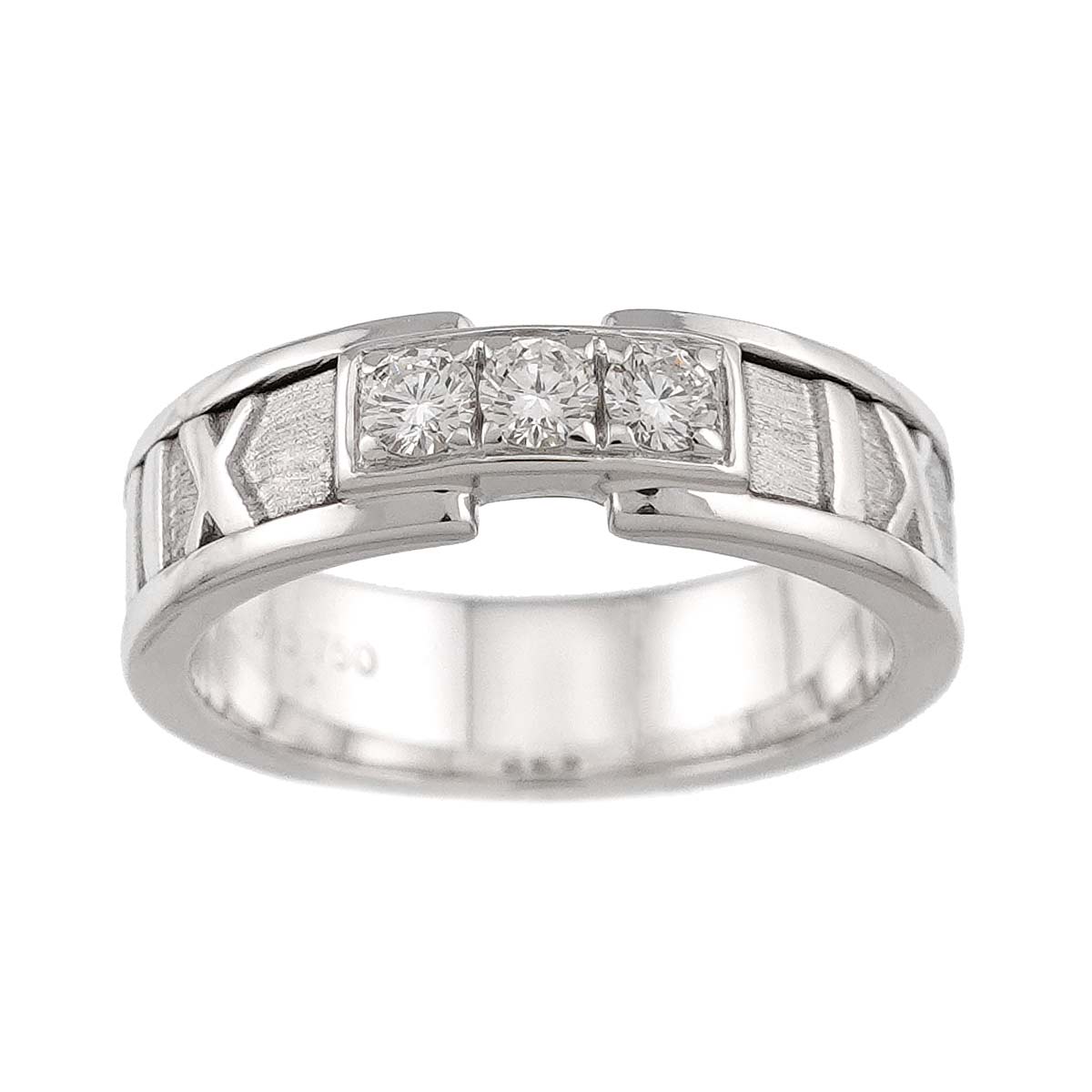 Atlas Diamond Ring 18K White Gold 750 size5-5.25(US)