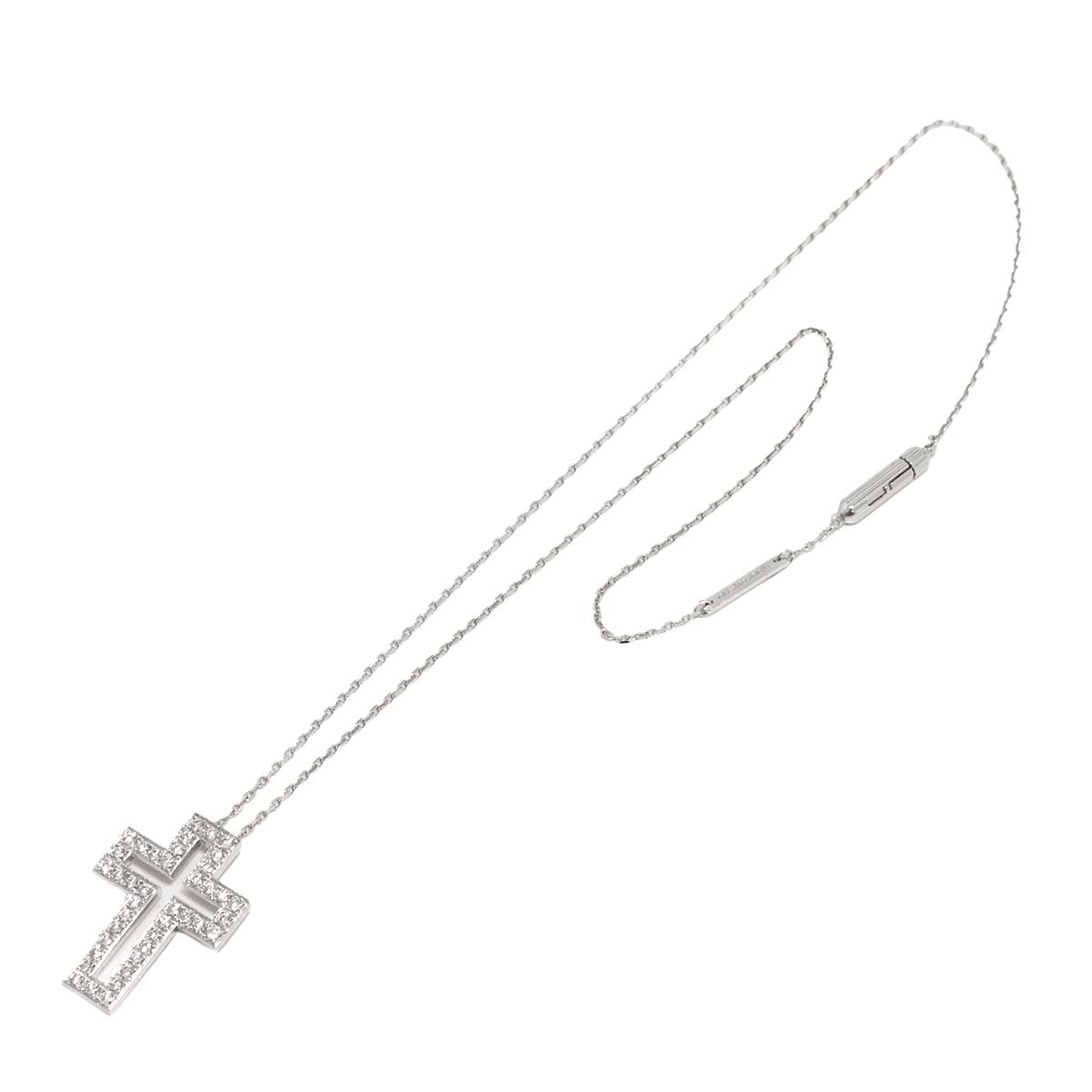 Cross Diamond Necklace 18K WG 750
