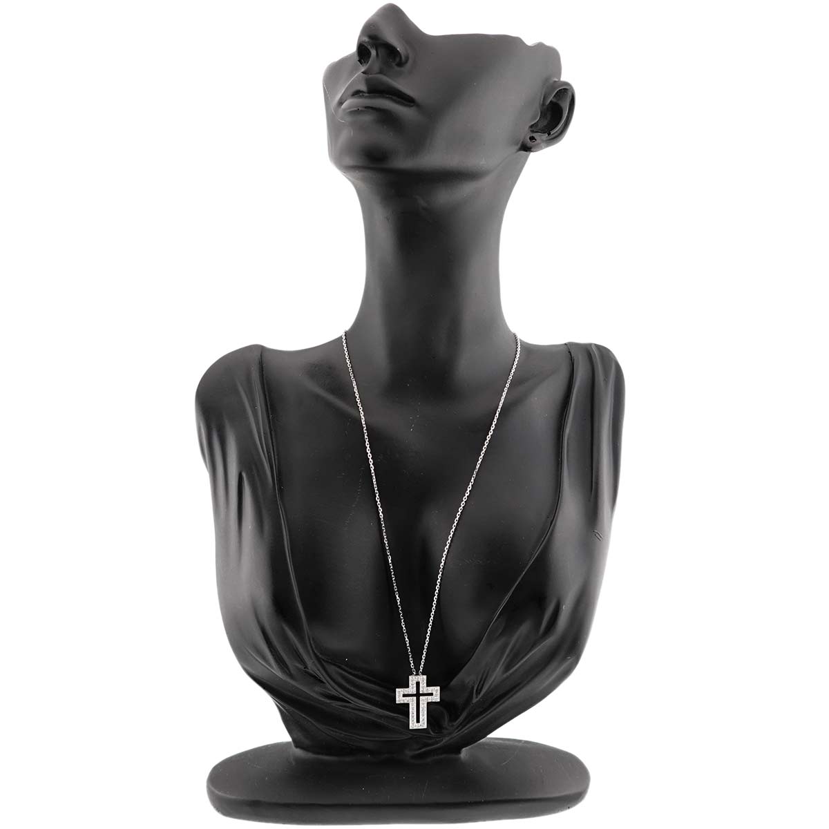 Cross Diamond Necklace 18K WG 750