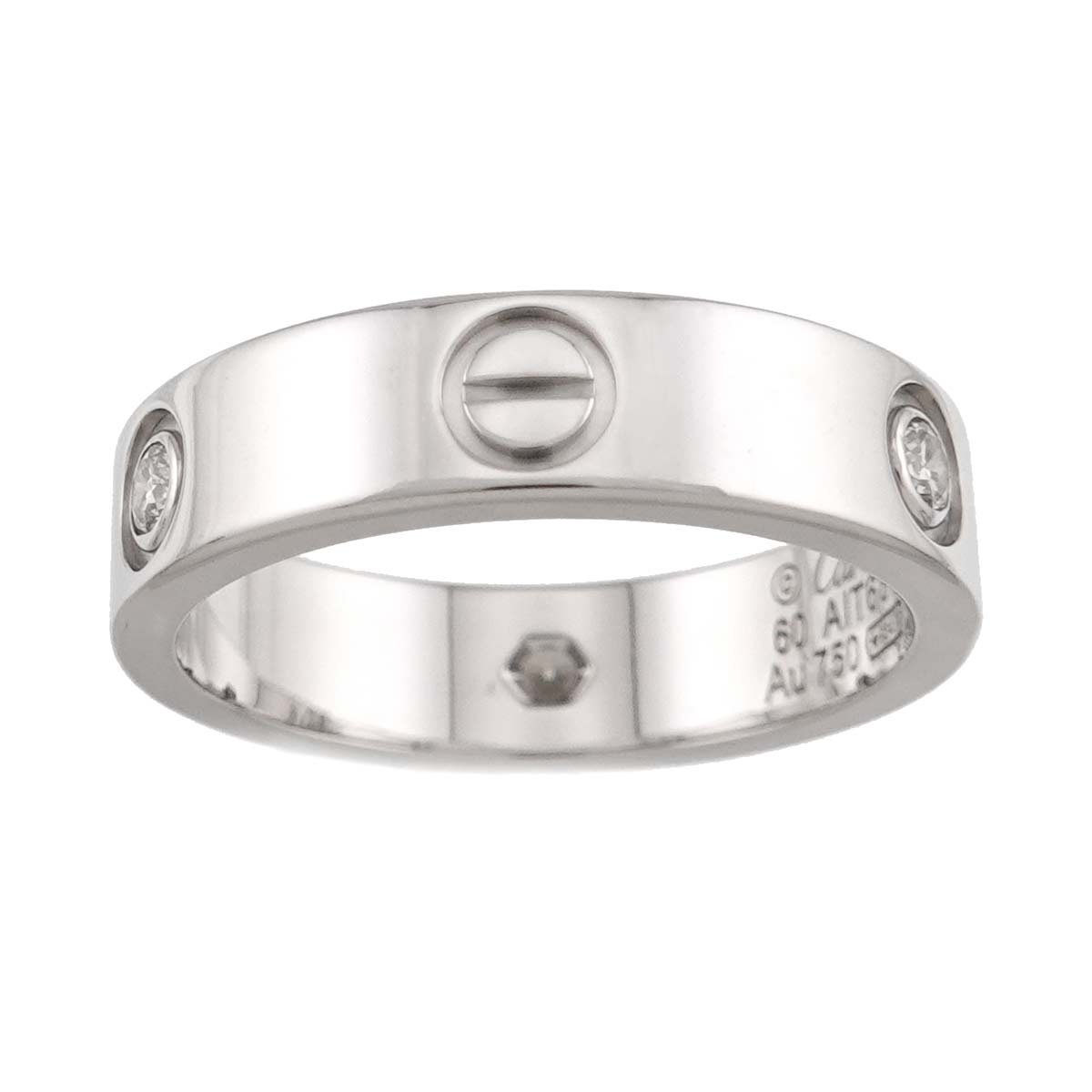 Love Ring Diamond 3P 18K White Gold 750 size60 9(US)