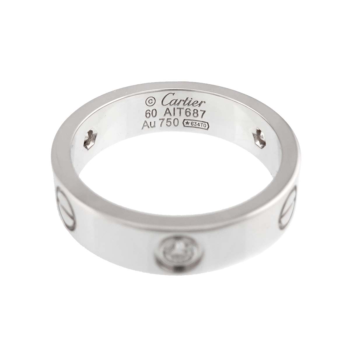 Love Ring Diamond 3P 18K White Gold 750 size60 9(US)