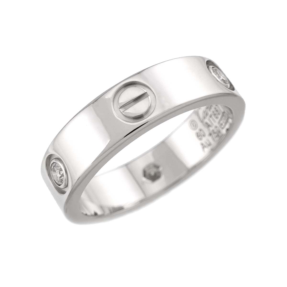 Love Ring Diamond 3P 18K White Gold 750 size60 9(US)