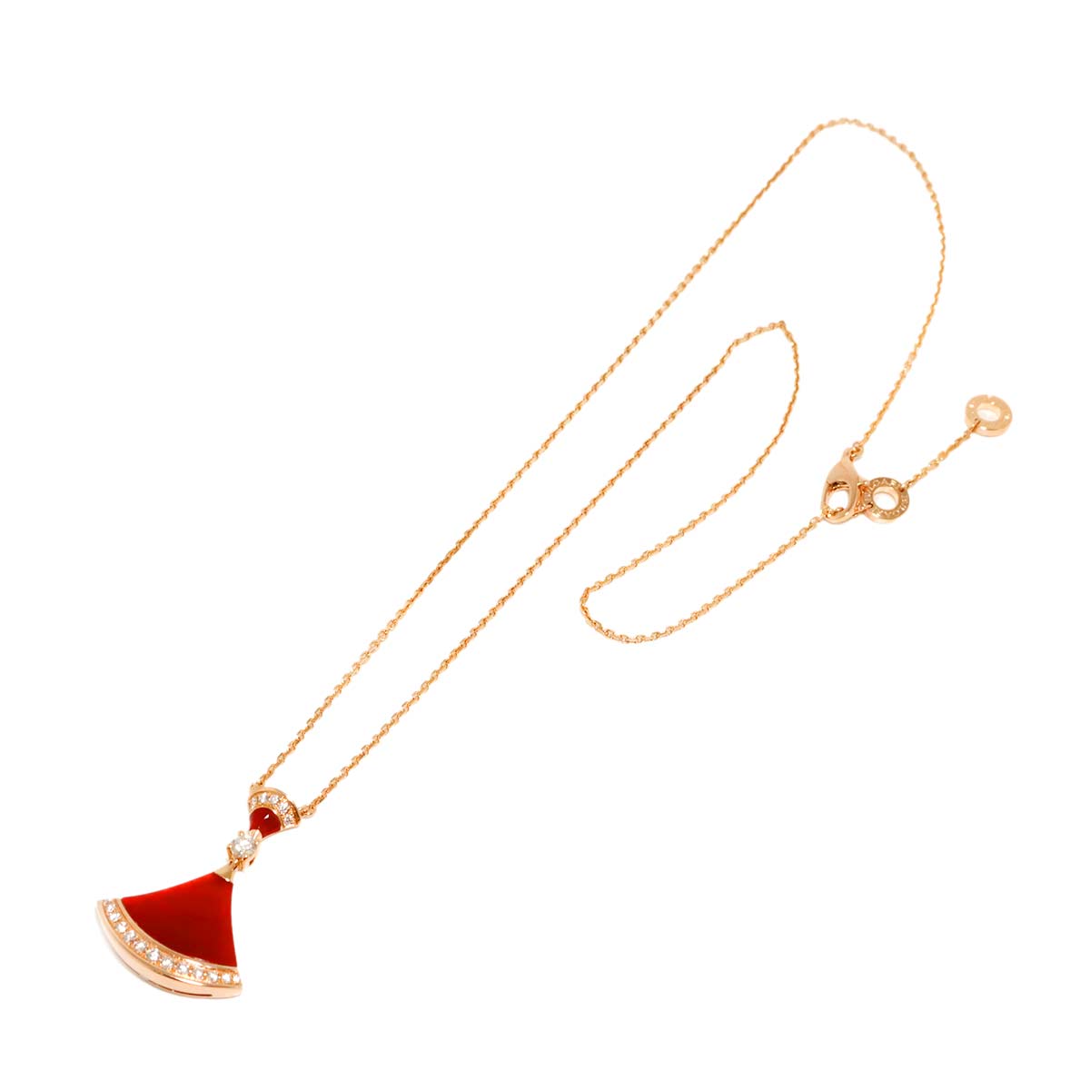 DIVAS DREAM Carnelian Diamond Necklace 18K PG 750