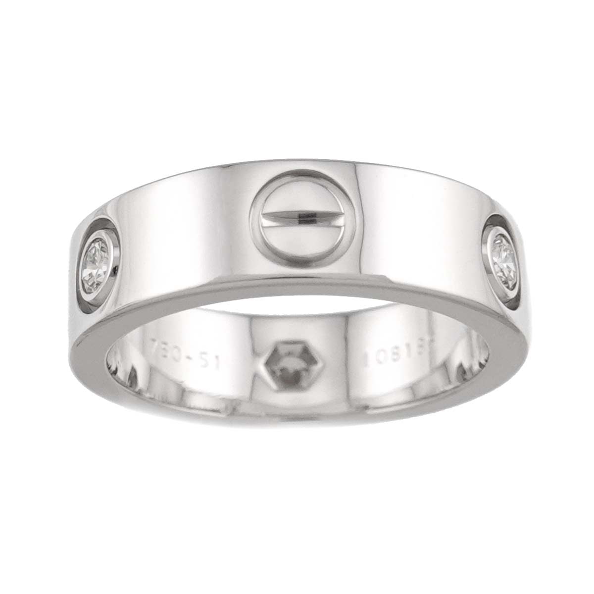 Love Ring Diamond 3P 18K White Gold size51 5.25-5.5(US)