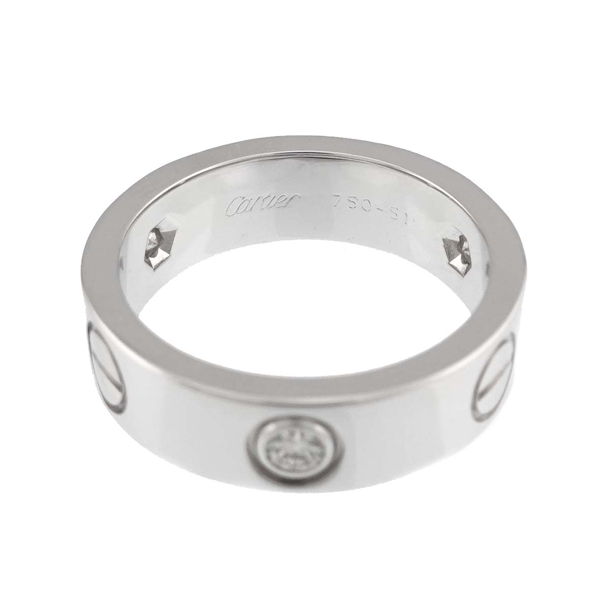 Love Ring Diamond 3P 18K White Gold size51 5.25-5.5(US)