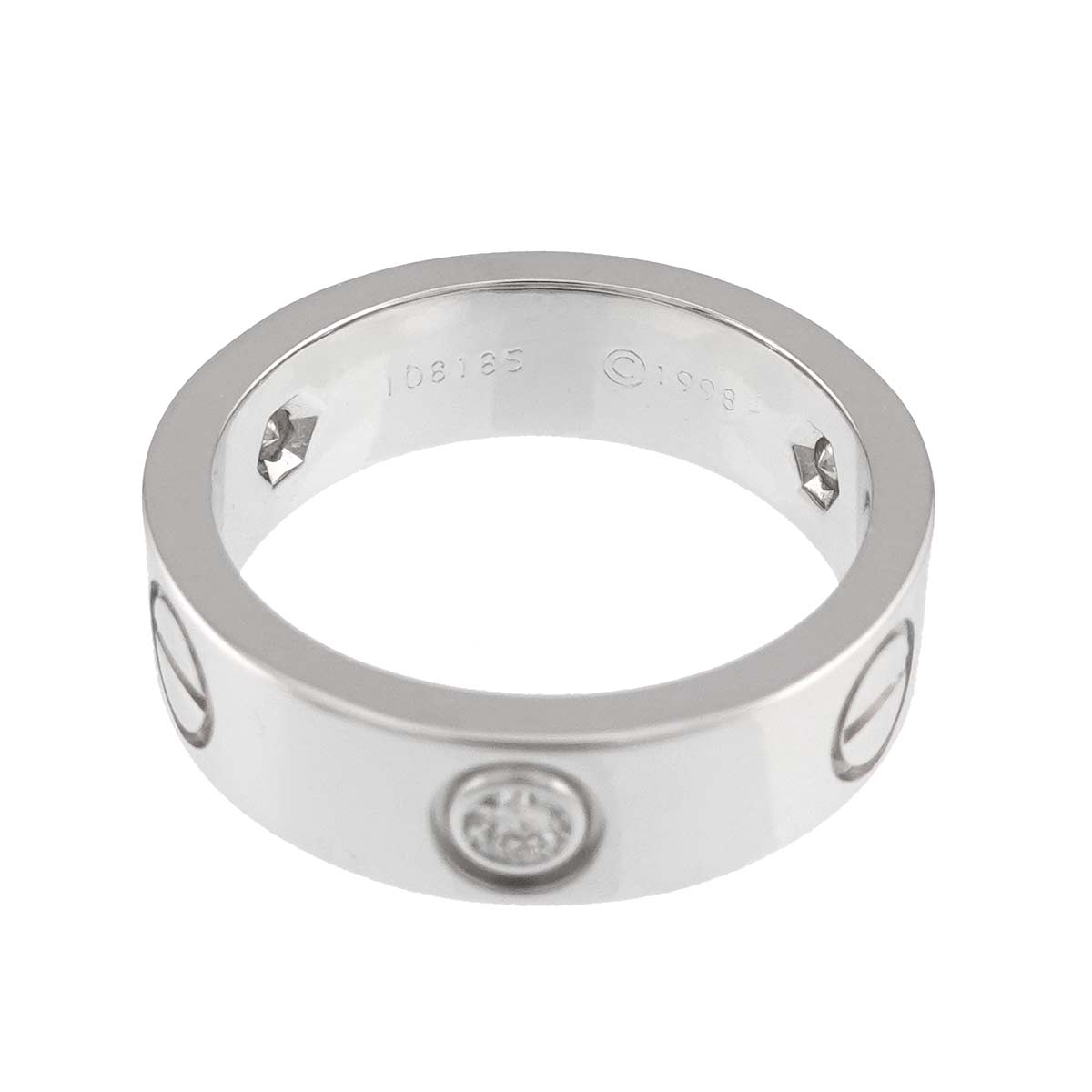 Love Ring Diamond 3P 18K White Gold size51 5.25-5.5(US)