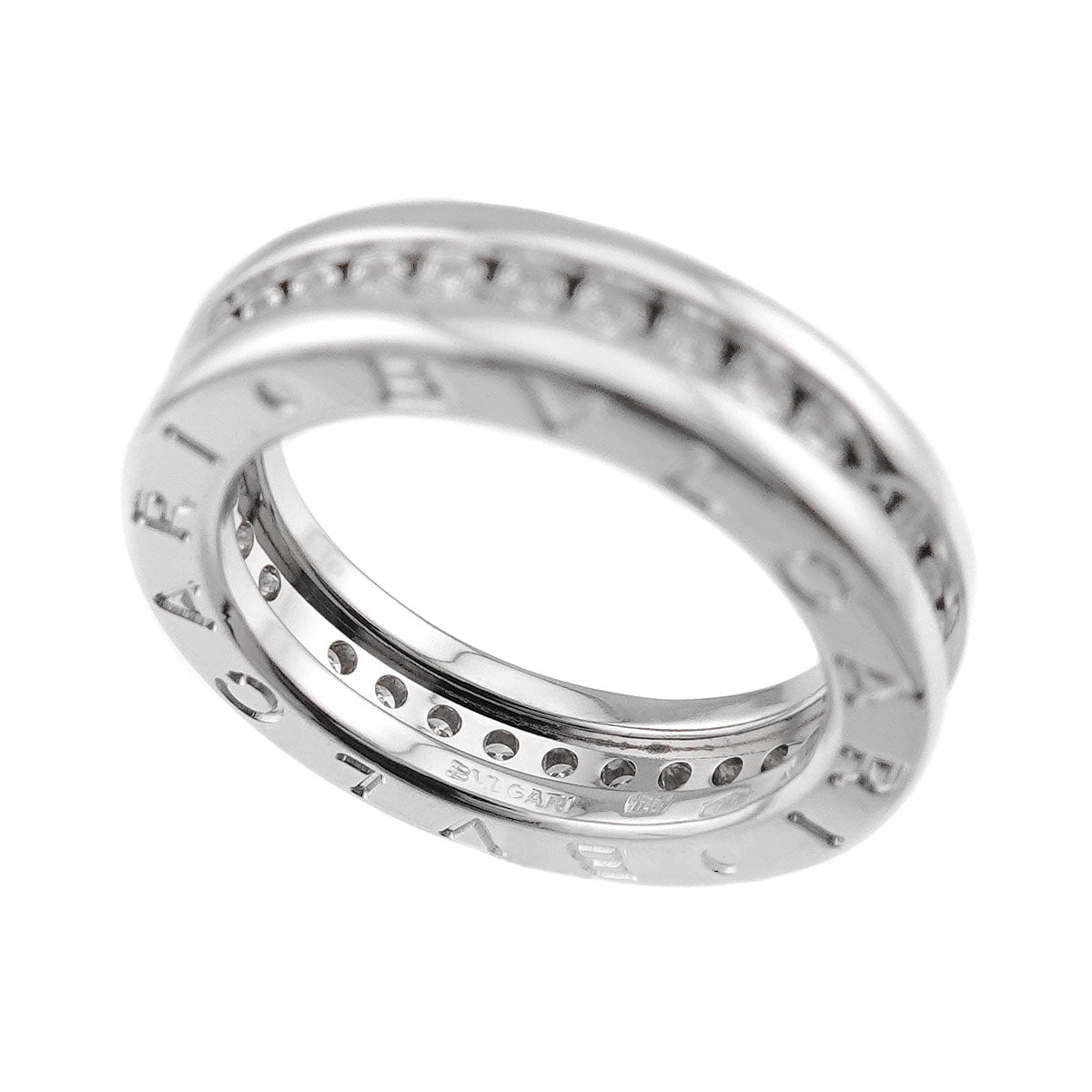 B-zero1 Band Diamond Ring 18K WG 750 size45 3.25-3.75(US)