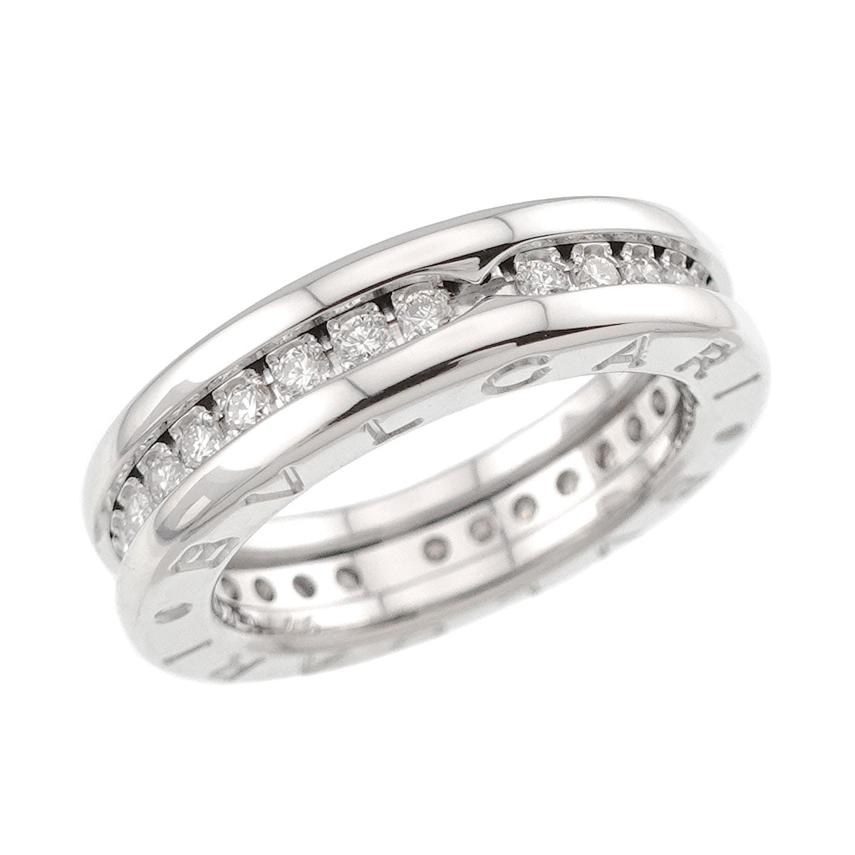 B-zero1 Band Diamond Ring 18K WG 750 size45 3.25-3.75(US)
