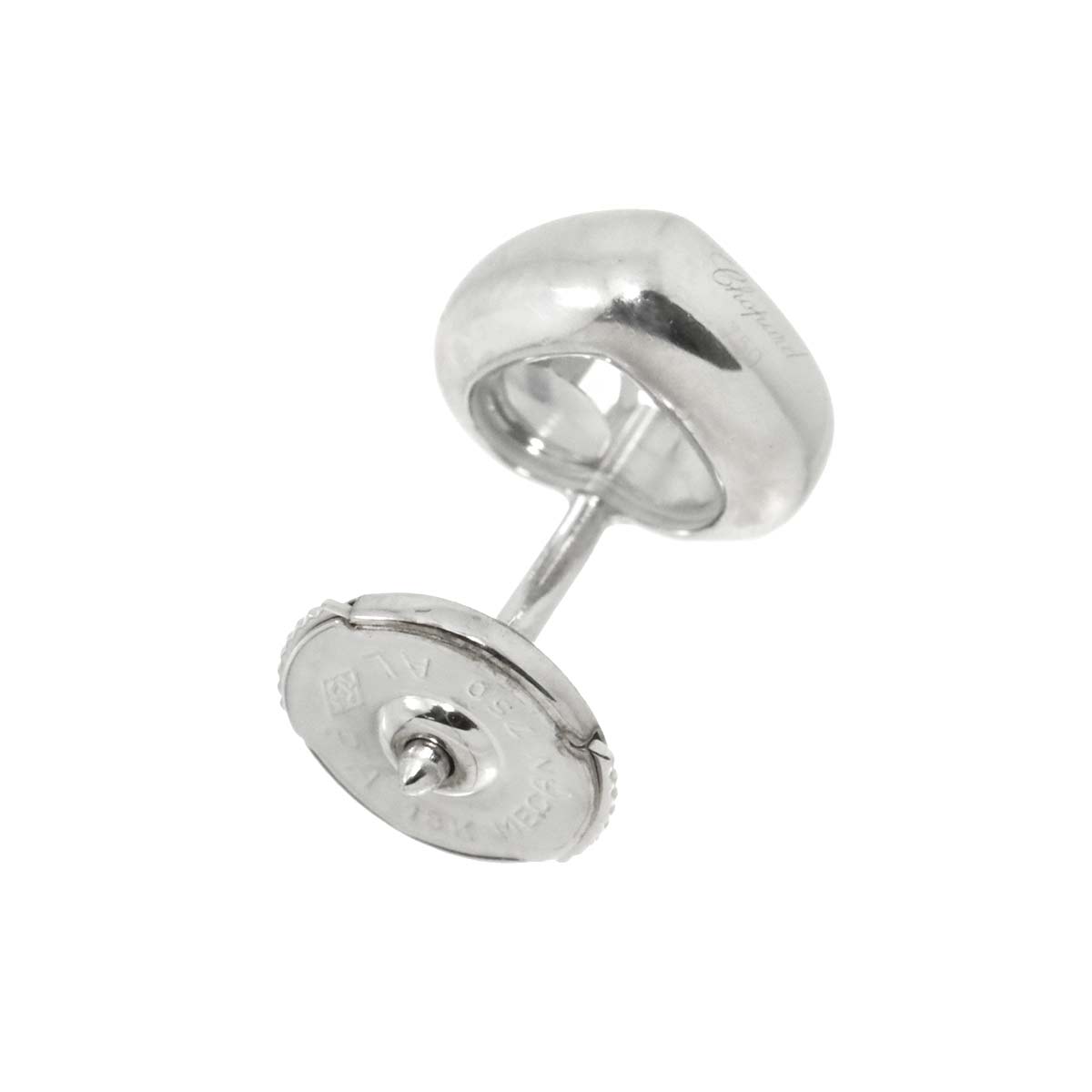Happy Diamond Heart Earrings Pierced 18K WG 750 One Piece only