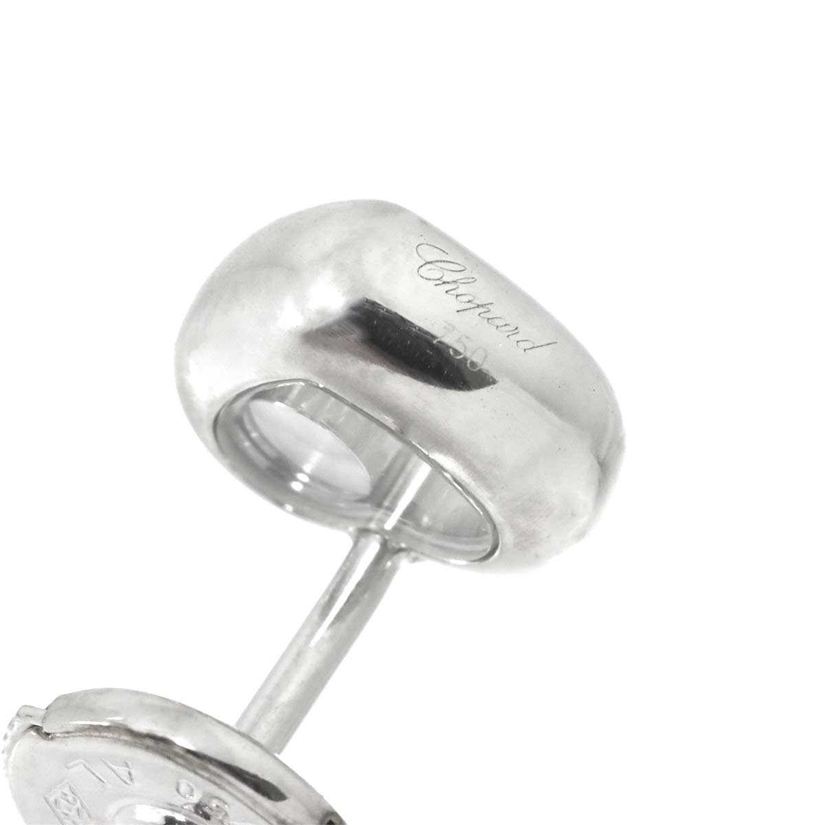 Happy Diamond Heart Earrings Pierced 18K WG 750 One Piece only