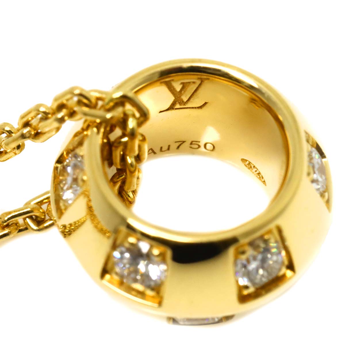 Damier Diamond Necklace 18K YG 750