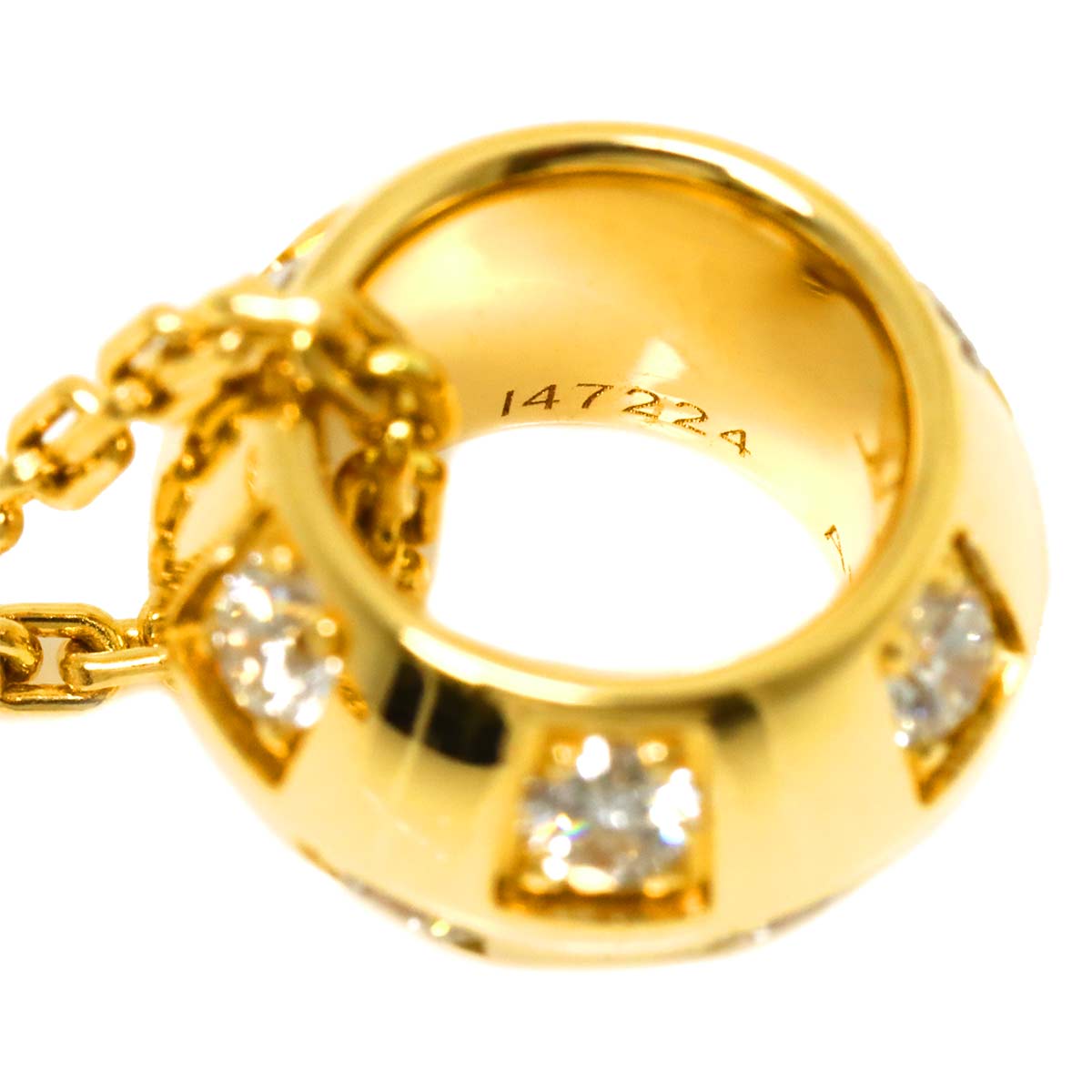 Damier Diamond Necklace 18K YG 750