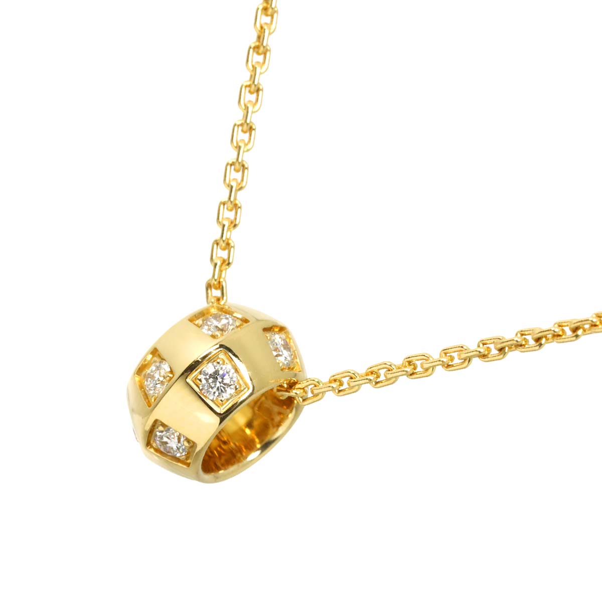 Damier Diamond Necklace 18K YG 750