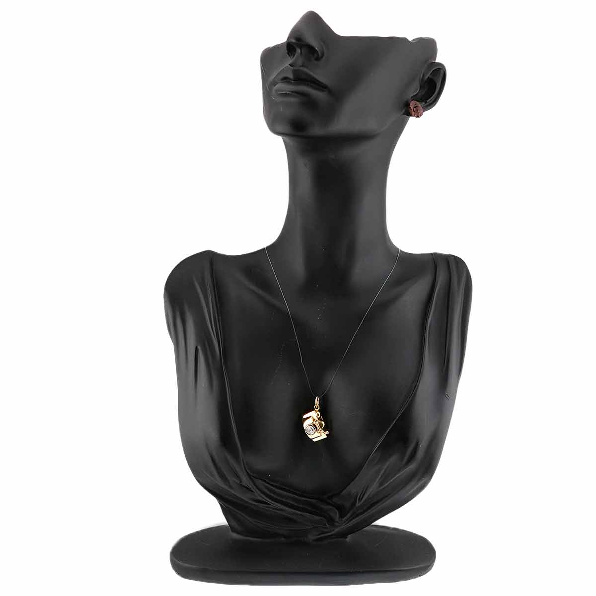 Camera Motif Diamond Pendant Top 18K YG WG 750