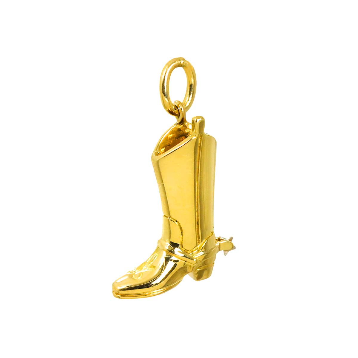 Western boots Motif Pendant Top 18K Yellow Gold 750