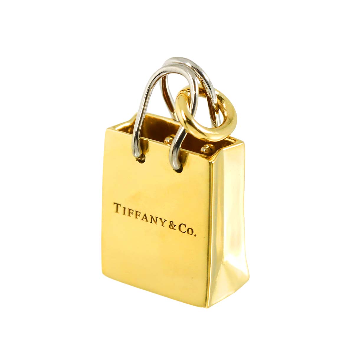 Shopping Bag Pendant Top 18K YG WG 750