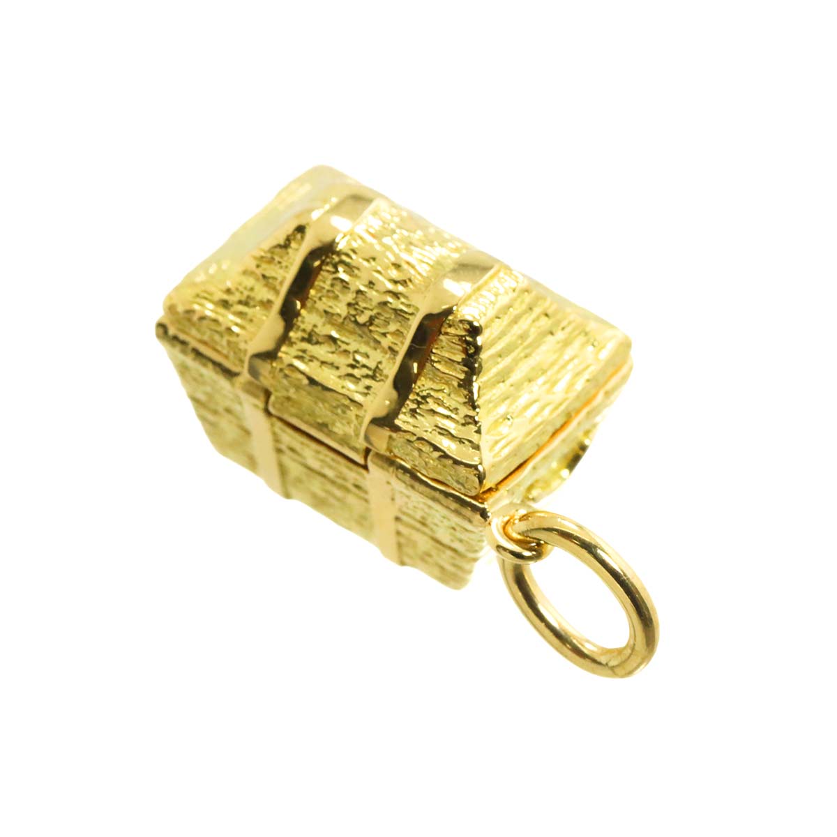 Treasure chest Sapphire Diamond Pendant Top 18K YG 750