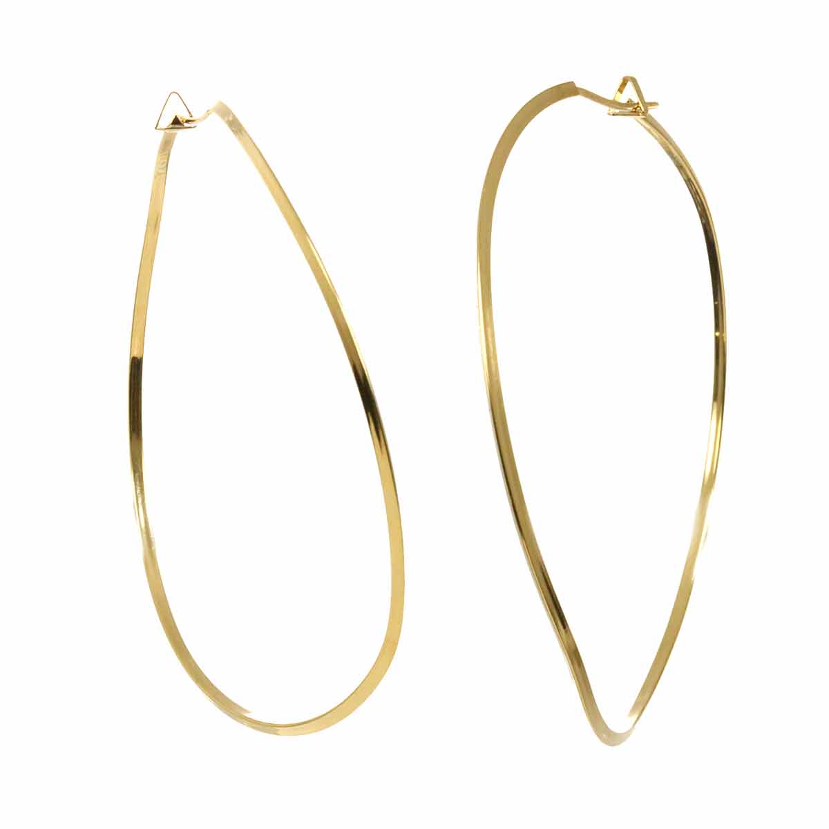 Hoop Earrings Pierced 18K Yellow Gold 750