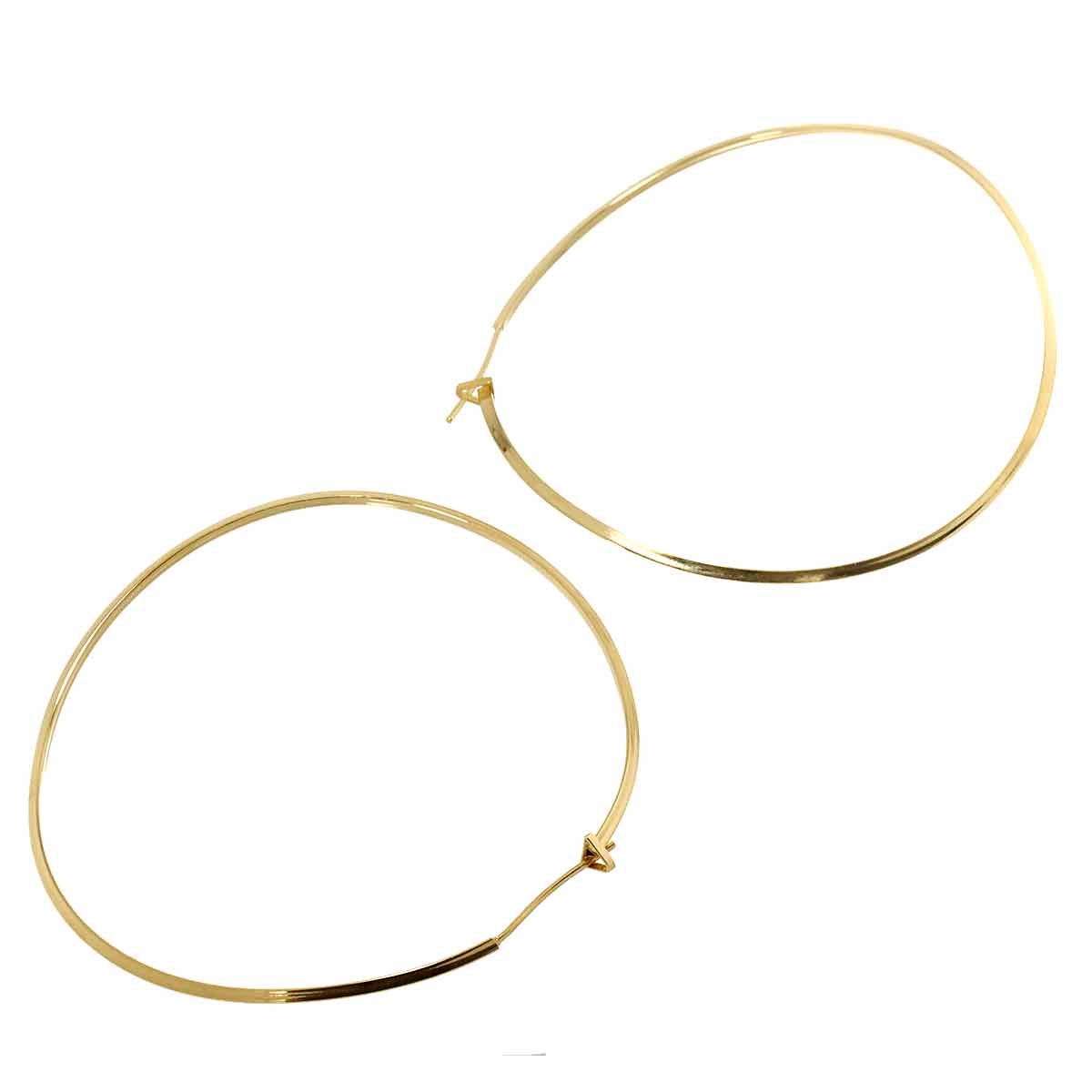 Hoop Earrings Pierced 18K Yellow Gold 750