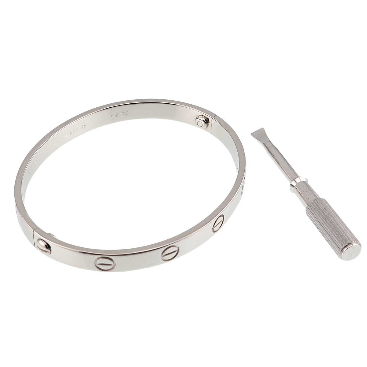 Love Bracelet Bangle Pt Platinum Size18
