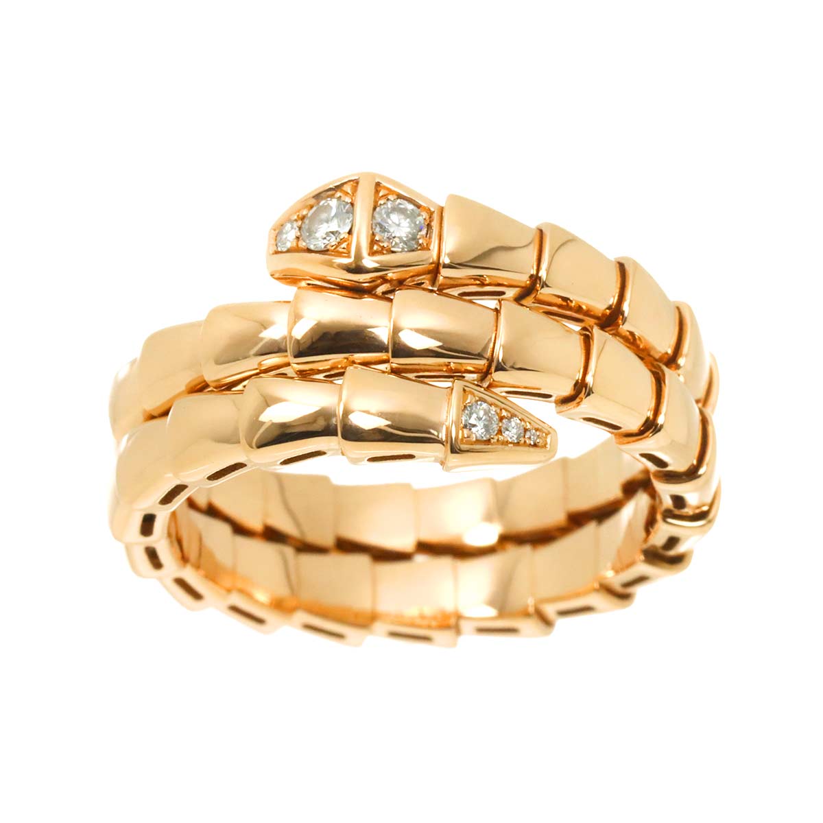 Serpenti Viper Diamond Ring 18K PG 750 sizeXL 8-8.25(US)