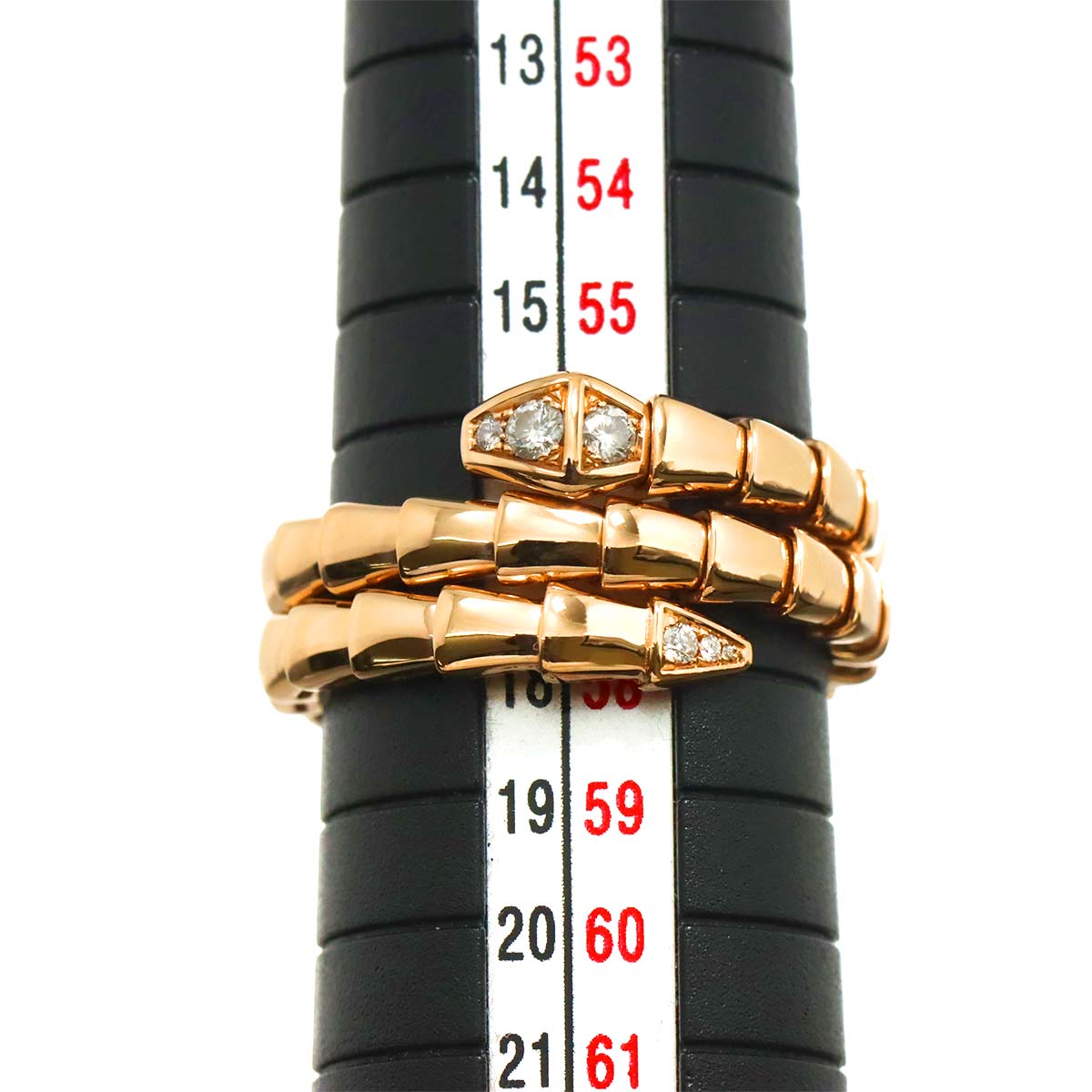 Serpenti Viper Diamond Ring 18K PG 750 sizeXL 8-8.25(US)