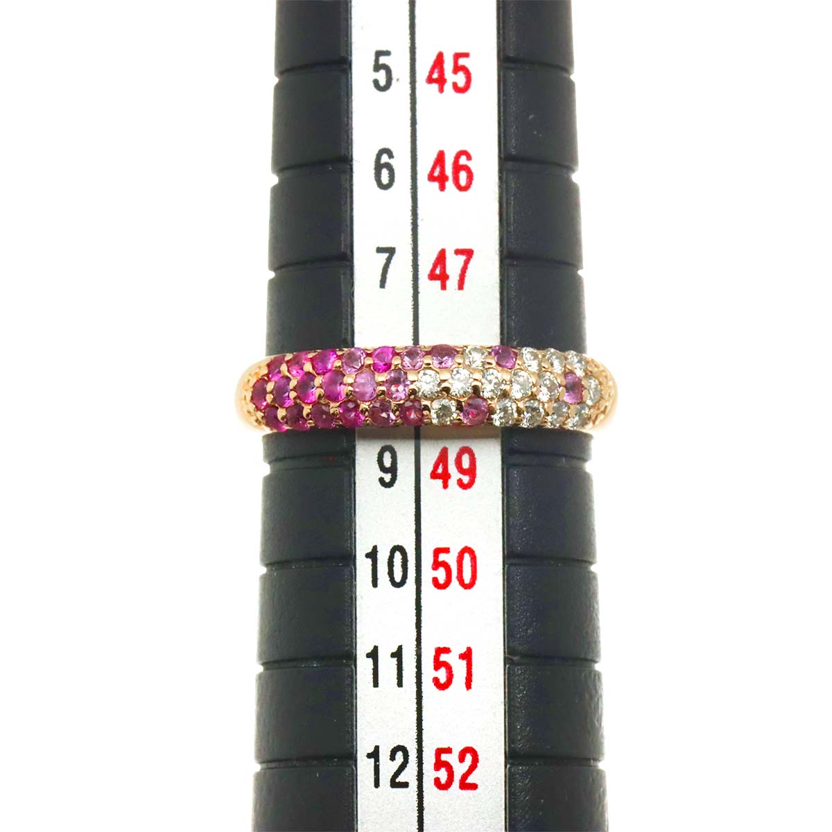 Sapphire 0.29ct Diamond 0.15ct Ring 18K PG Size:4.5(US)