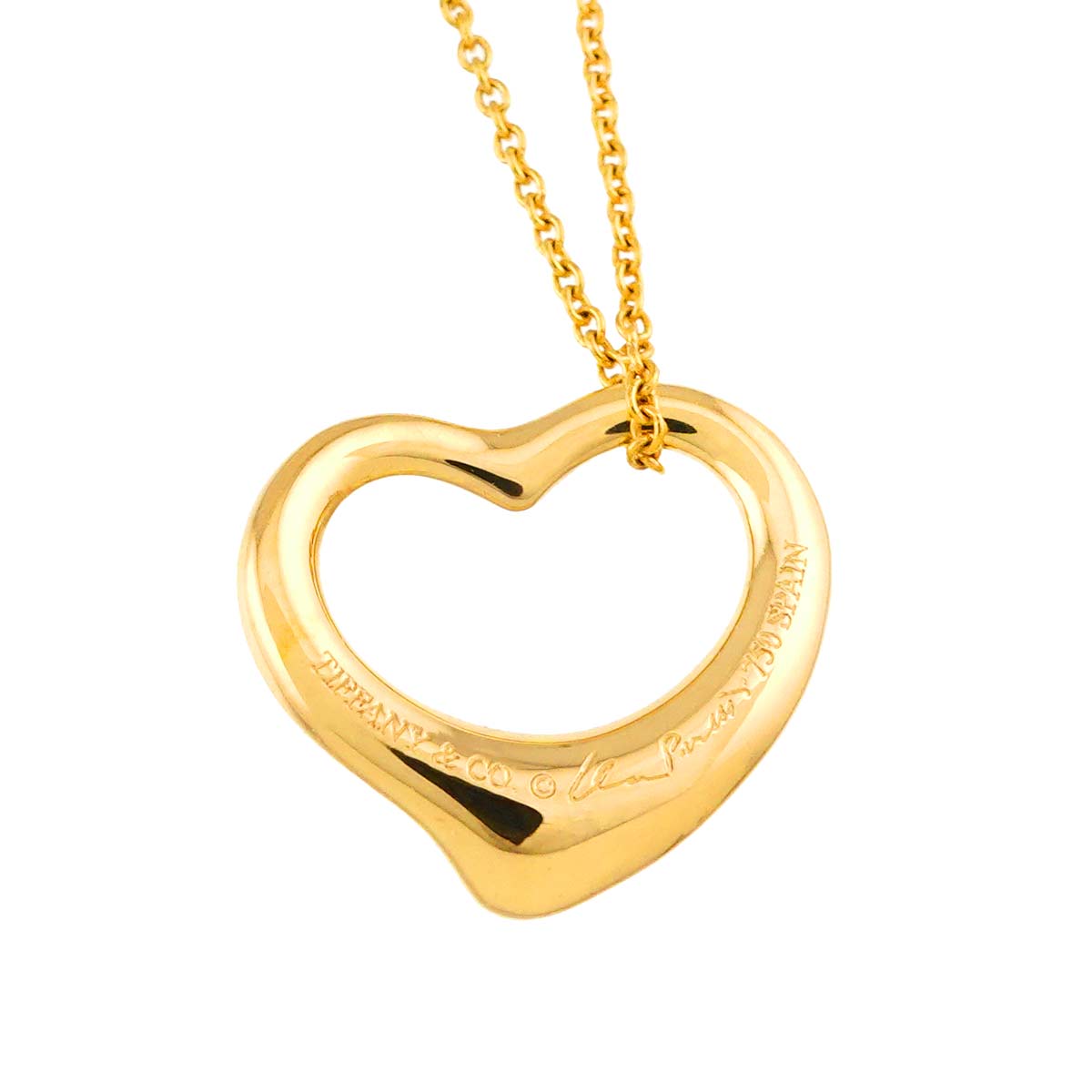 Open Heart Necklace 18K Yellow Gold 750