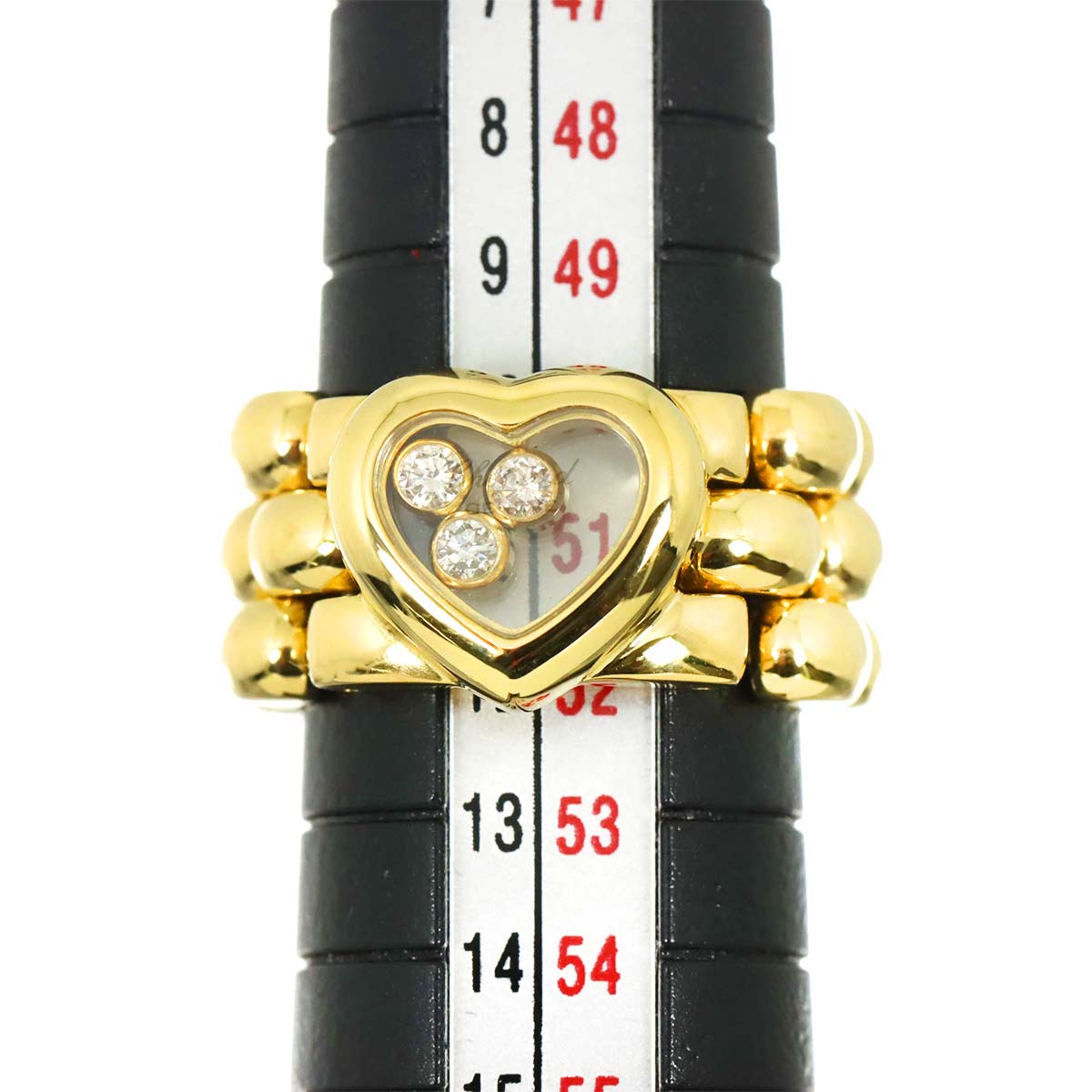 Happy Diamond Heart Ring 18K YG 750 Size5.25(US)