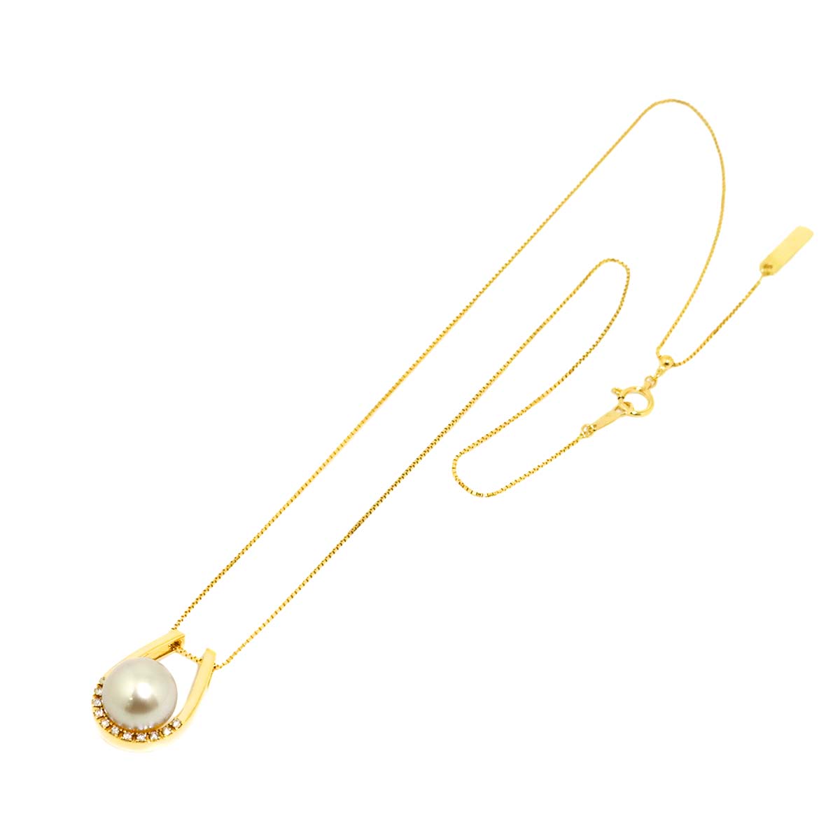 South Sea pearl 10.7mm Diamond 0.10ct Necklace 18K YG 750