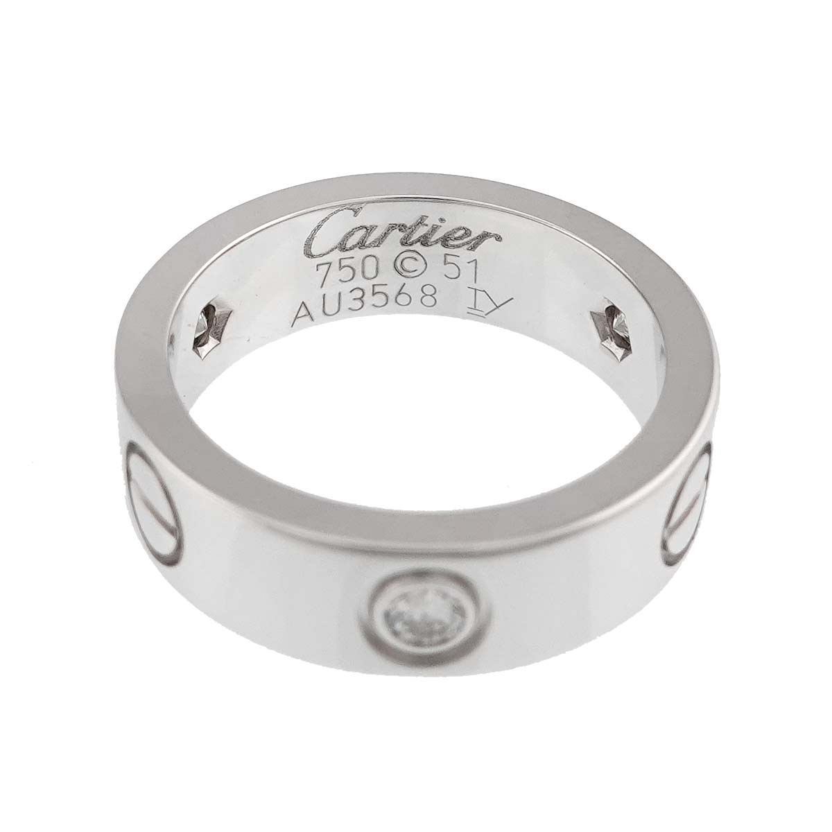 Love Ring Diamond 3P 18K White Gold size51 5.25-5.5(US)