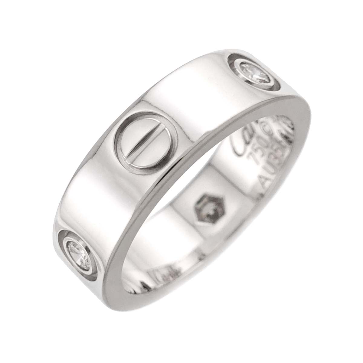 Love Ring Diamond 3P 18K White Gold size51 5.25-5.5(US)