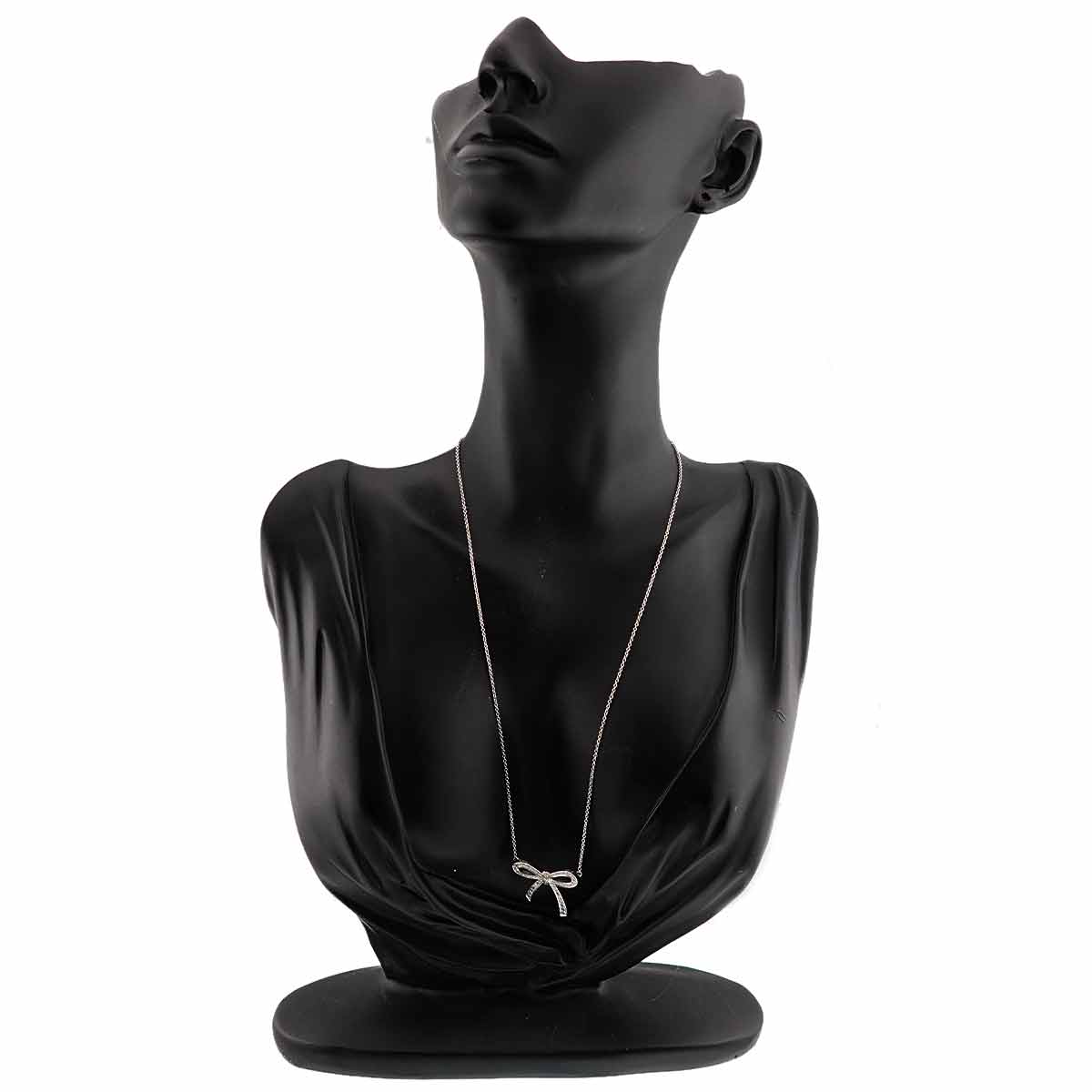 Diamond Ribbon Necklace Platinum