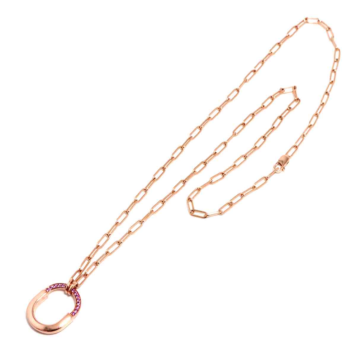 Lock Small Sapphire Necklace 18K Pink Gold 750