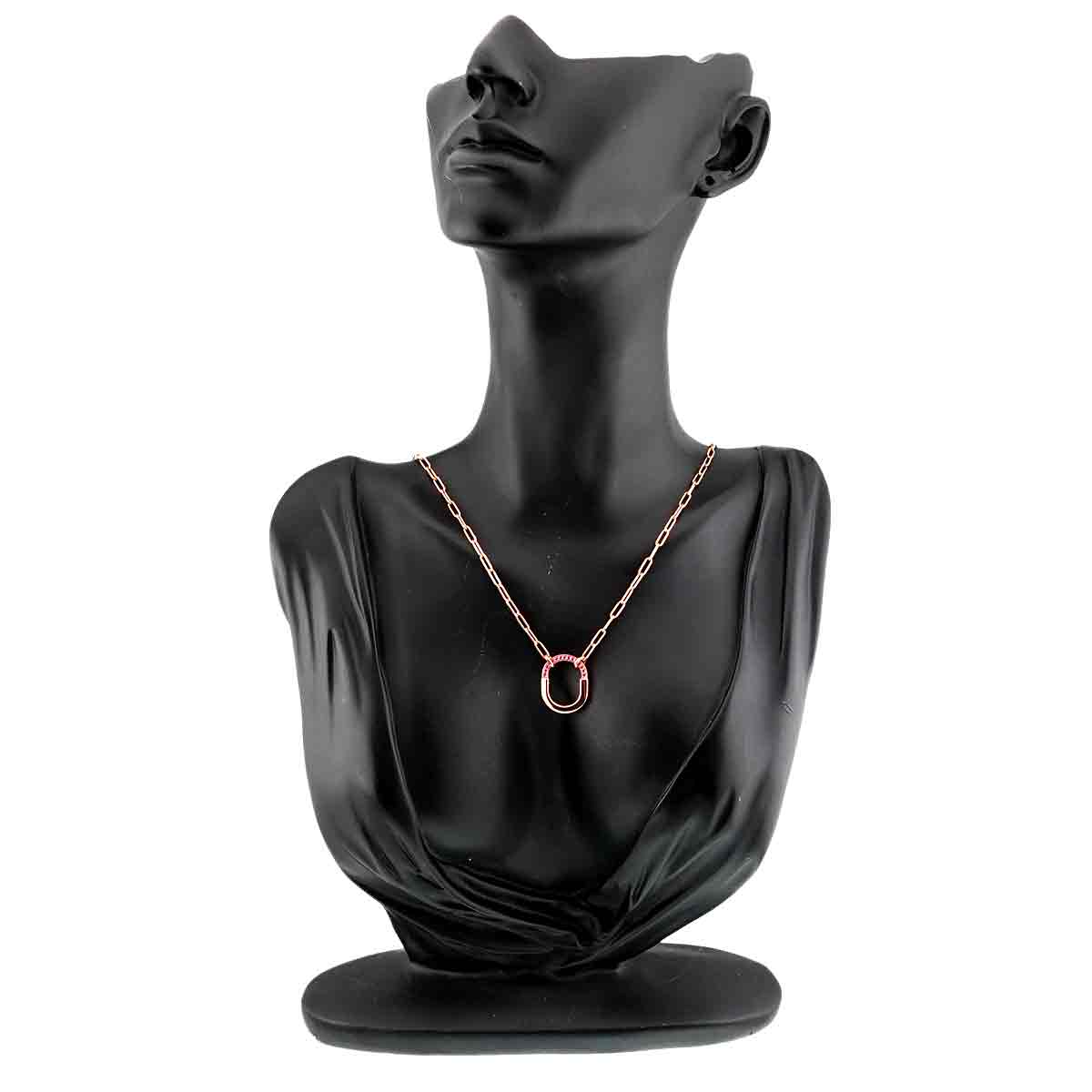 Lock Small Sapphire Necklace 18K Pink Gold 750