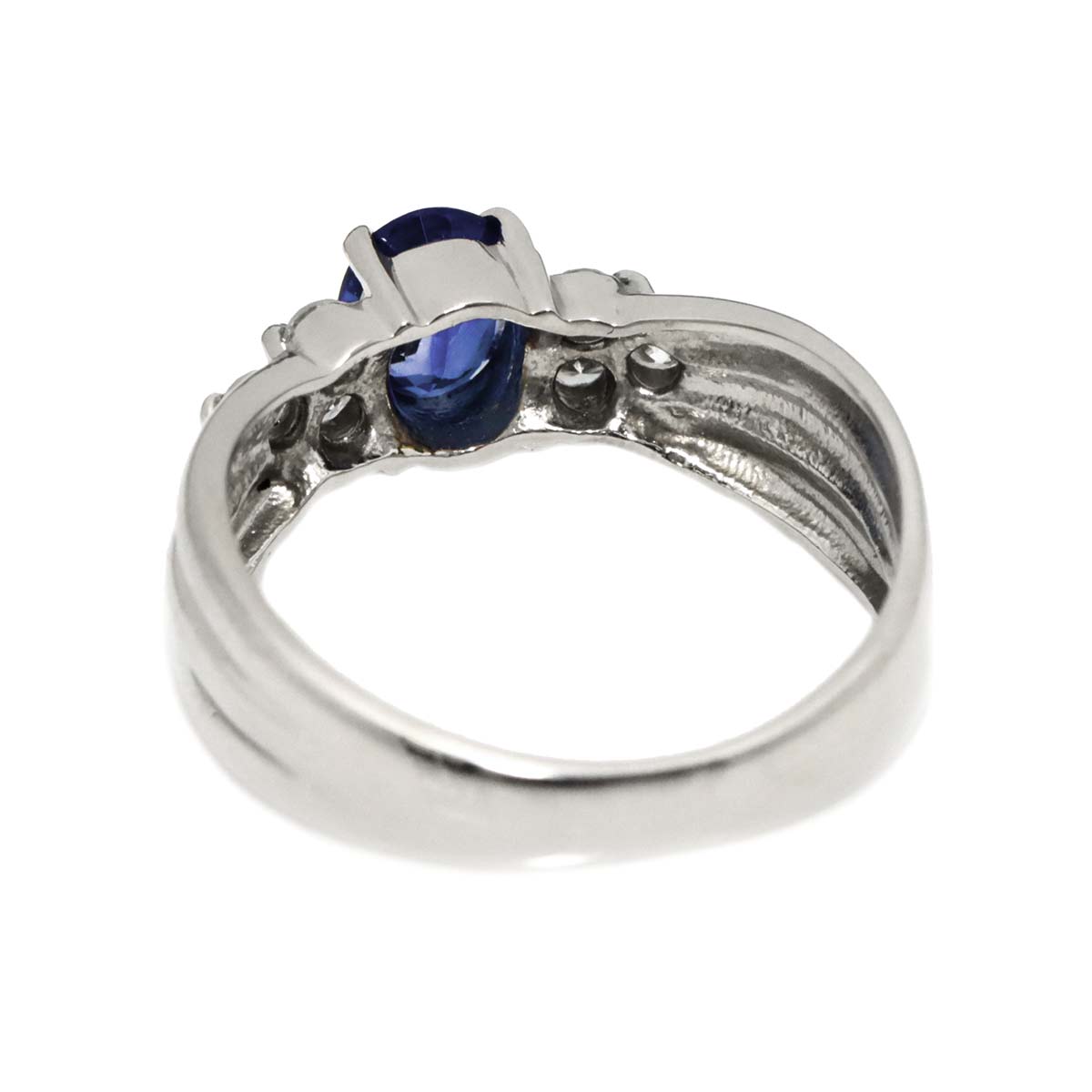 Sapphire 0.70ct Diamond 0.19ct Ring Pt Platinum size5.5-5.75(US)