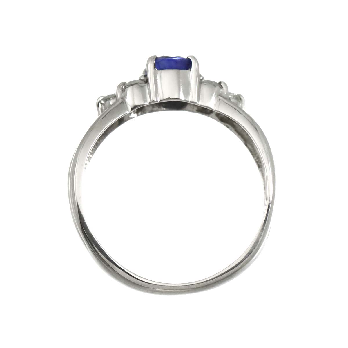 Sapphire 0.70ct Diamond 0.19ct Ring Pt Platinum size5.5-5.75(US)