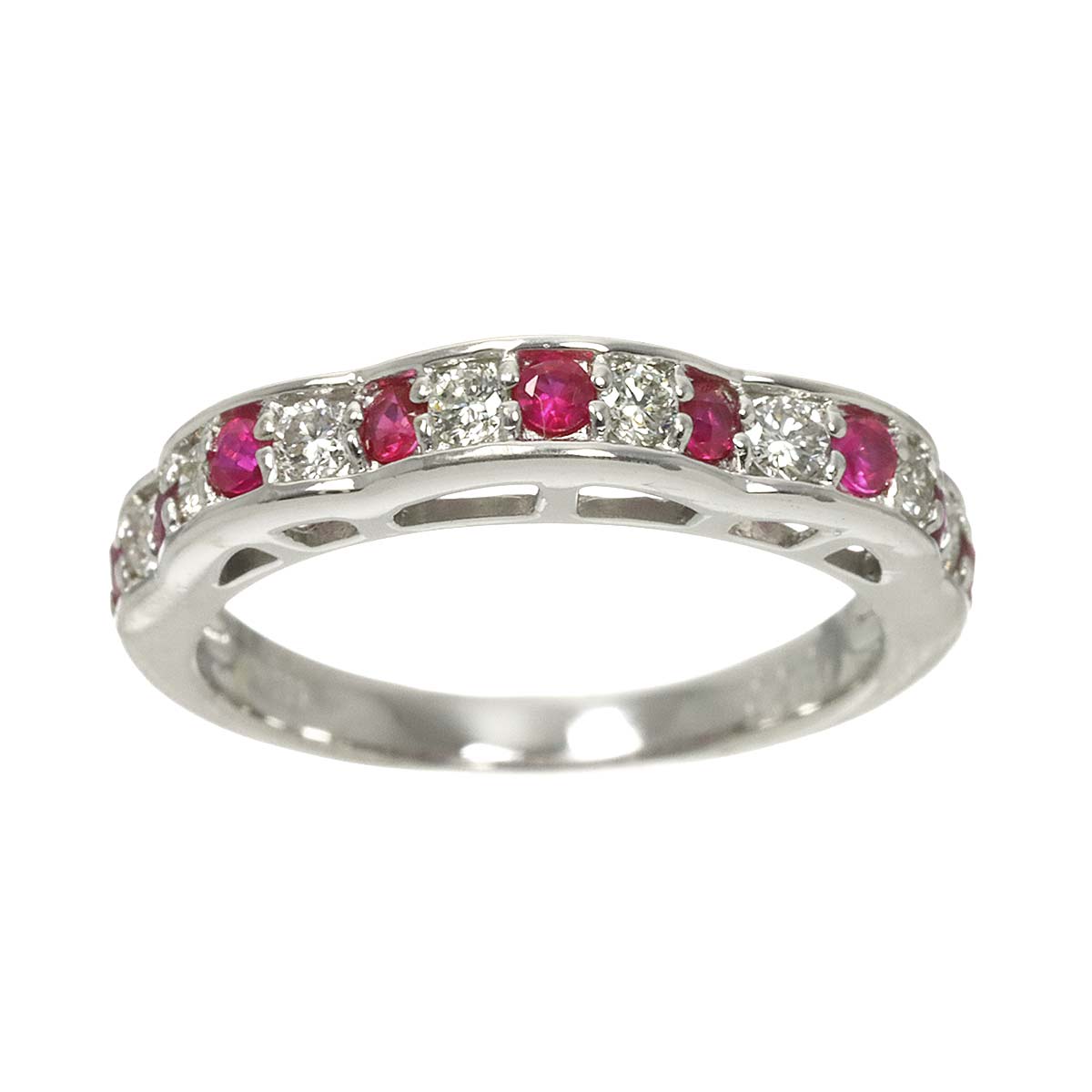 Ruby 0.25ct Diamond 0.25ct Ring Pt Platinum size6.75(US)