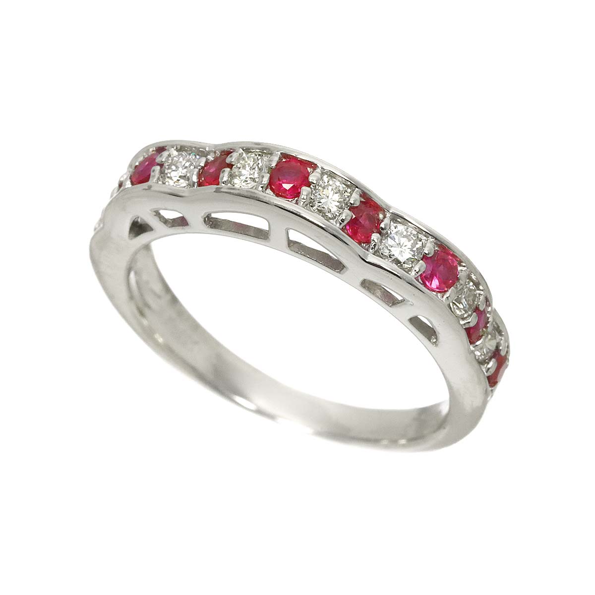 Ruby 0.25ct Diamond 0.25ct Ring Pt Platinum size6.75(US)