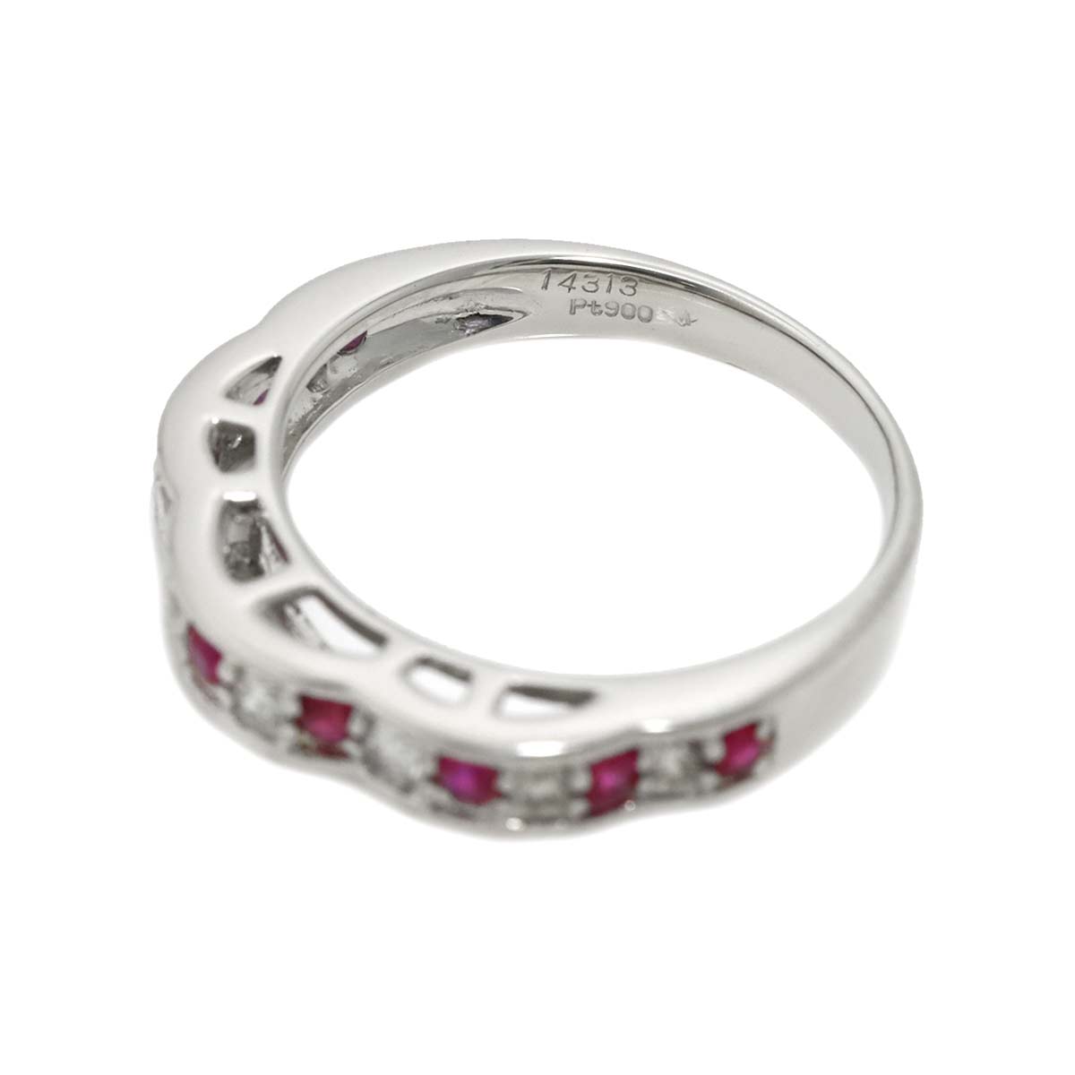 Ruby 0.25ct Diamond 0.25ct Ring Pt Platinum size6.75(US)