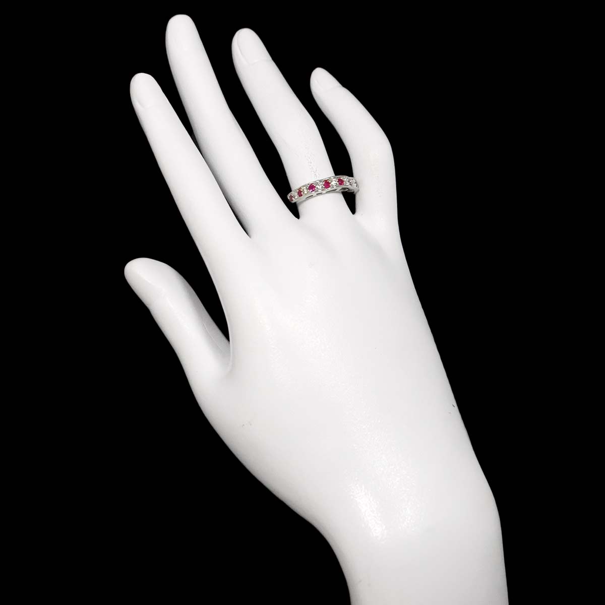 Ruby 0.25ct Diamond 0.25ct Ring Pt Platinum size6.75(US)