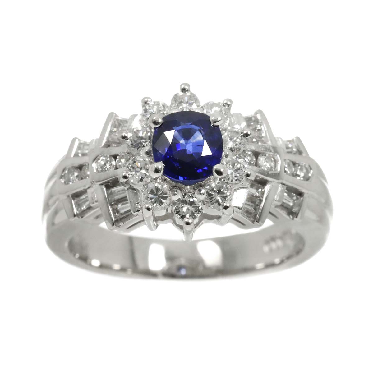 Sapphire 0.57ct Diamond 0.65ct Ring Pt Platinum size5.75-6(US)