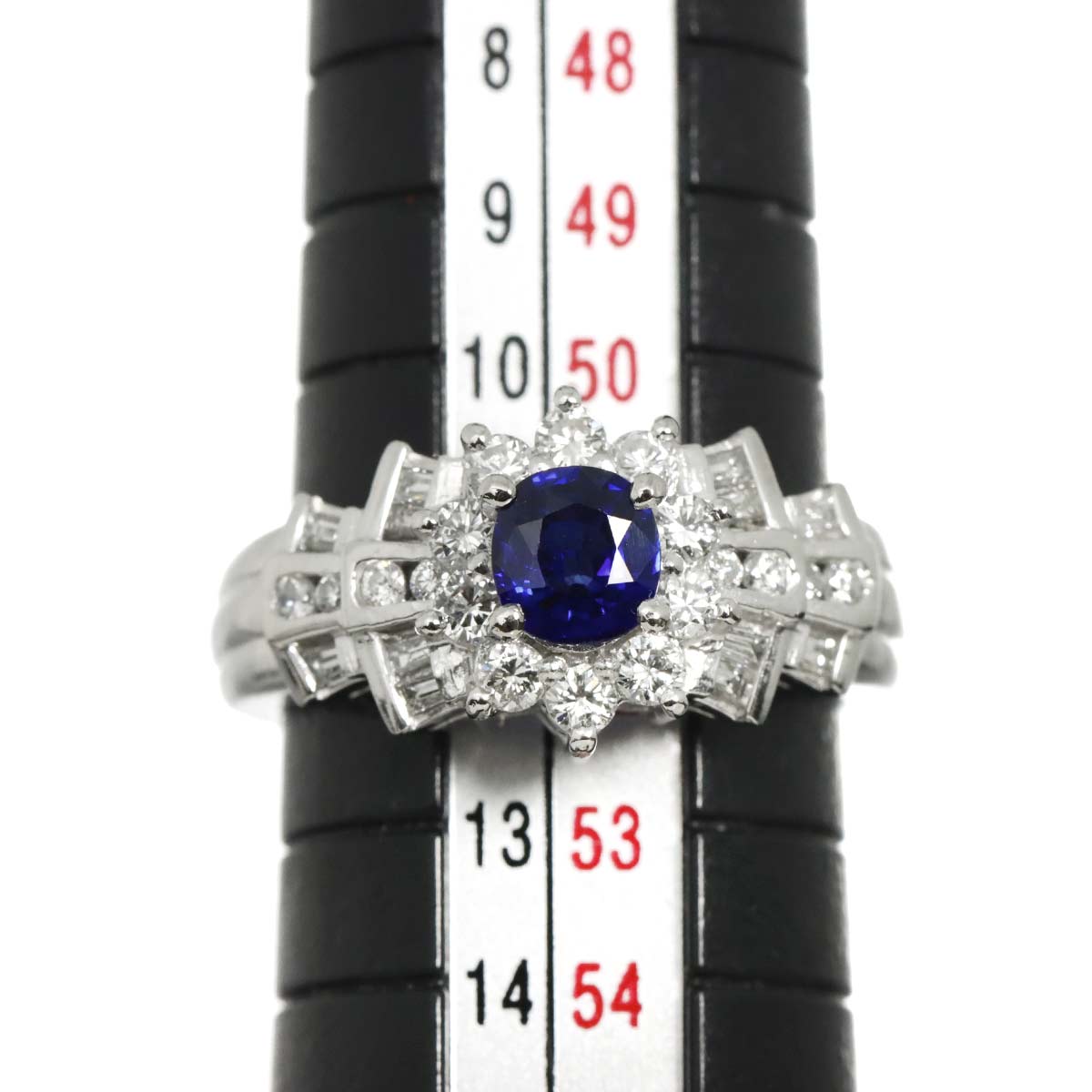 Sapphire 0.57ct Diamond 0.65ct Ring Pt Platinum size5.75-6(US)