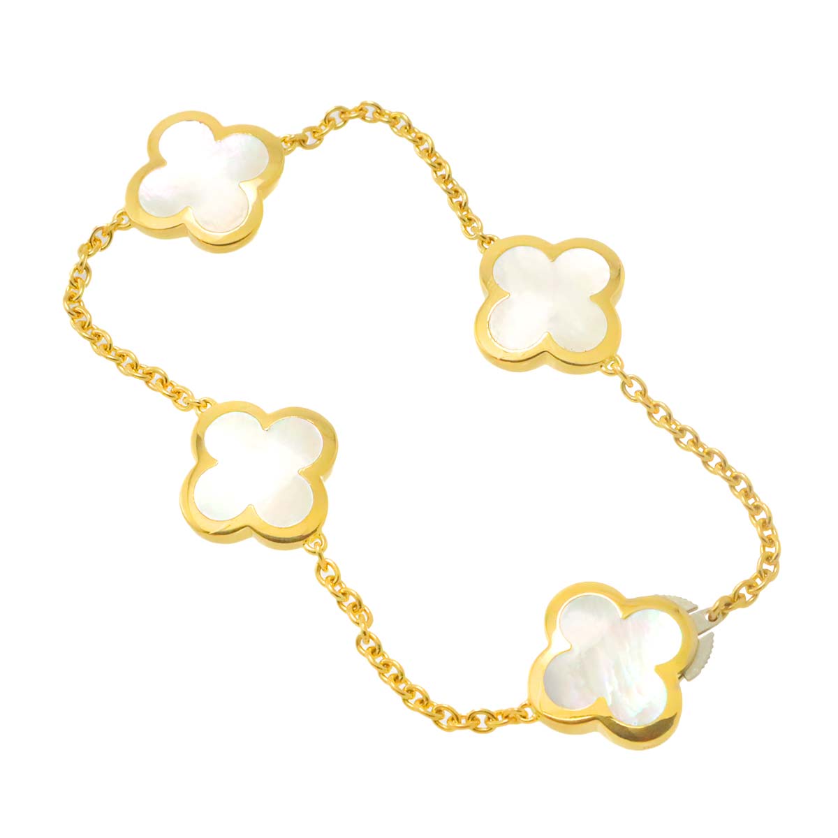 Pure Alhambra 4P MOP Bracelet 18K YG 750